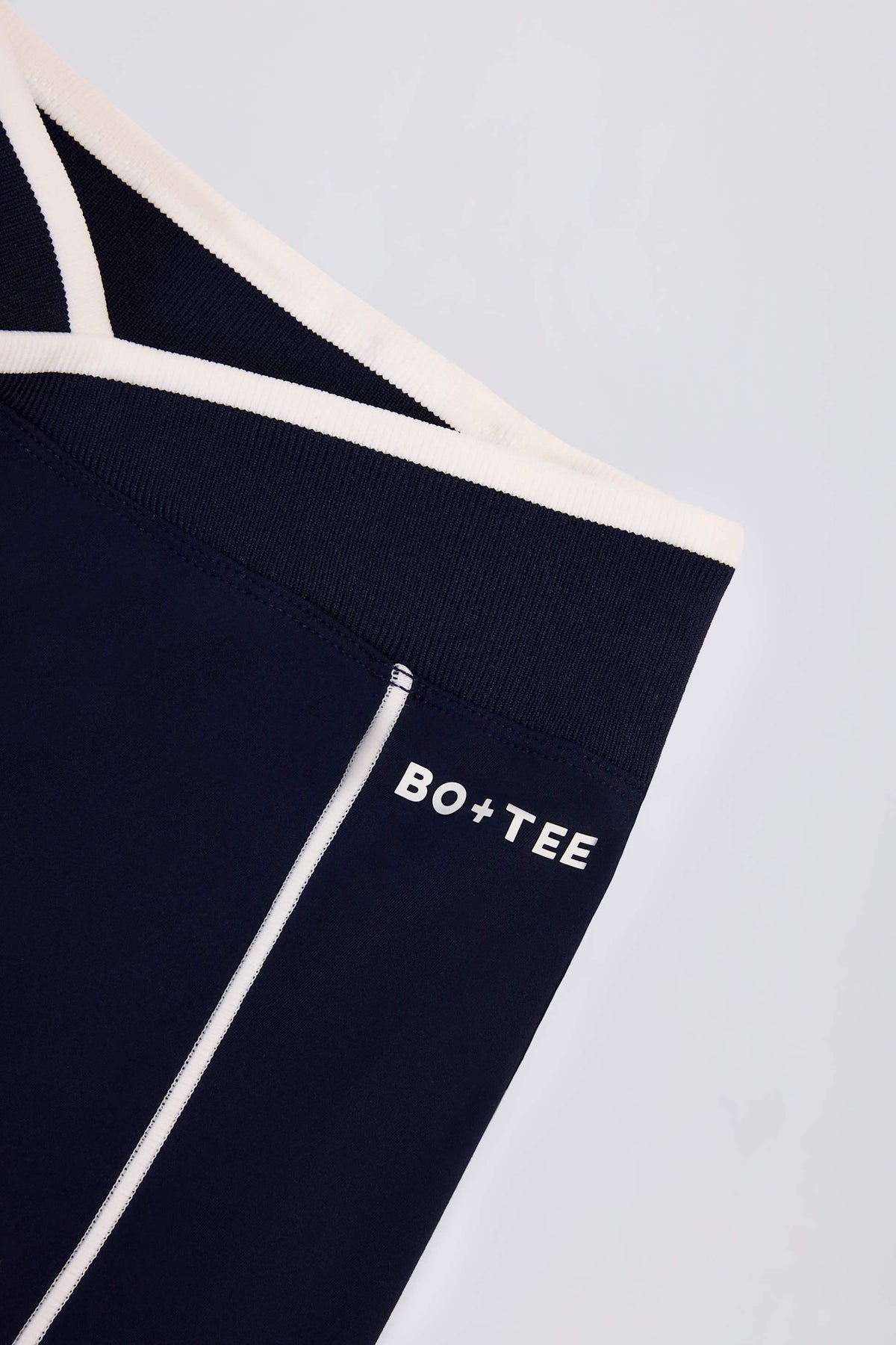 Soft Active Wrapover Contrast Mini Shorts In Classic Navy