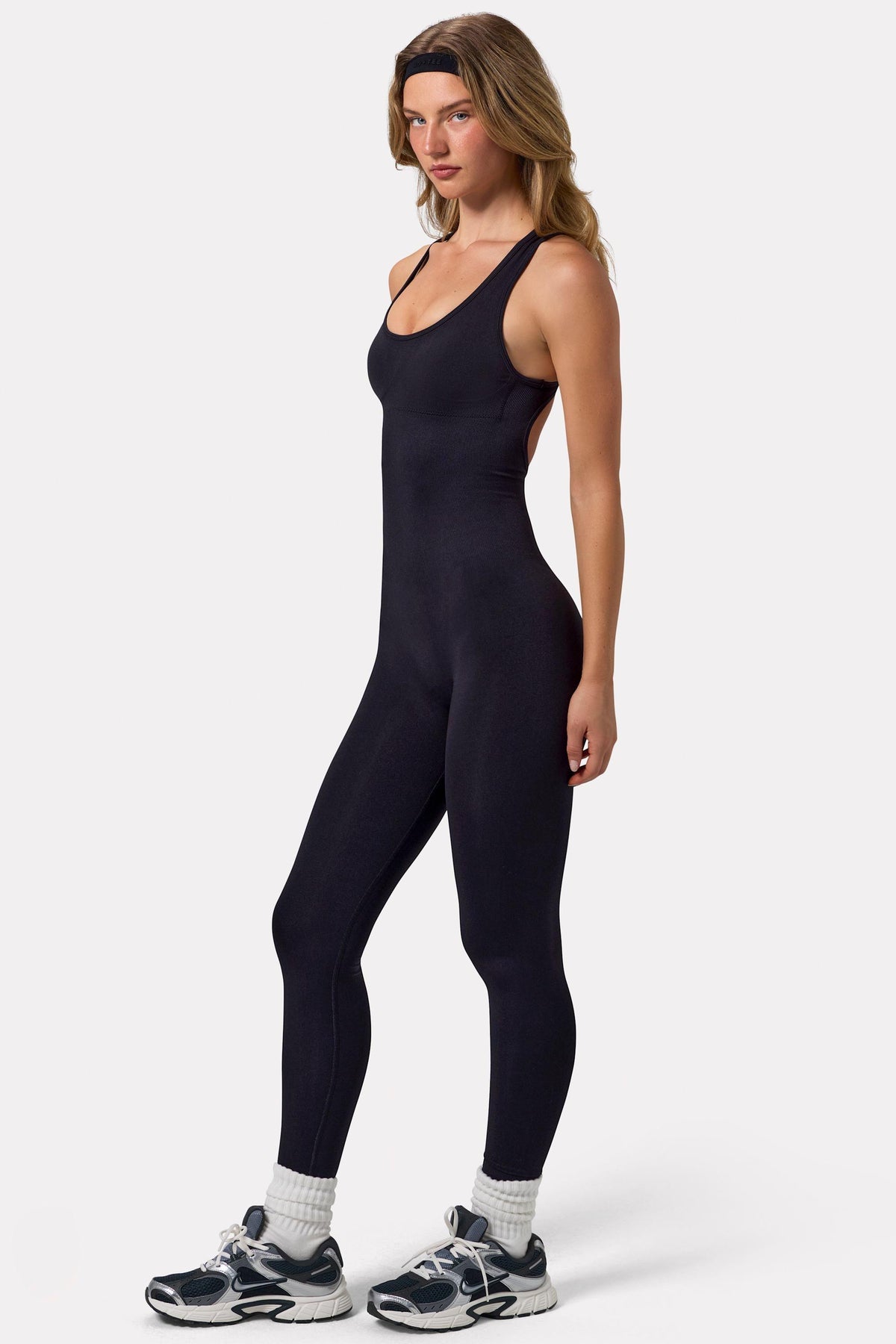 Open Back Define Luxe Unitard In Black