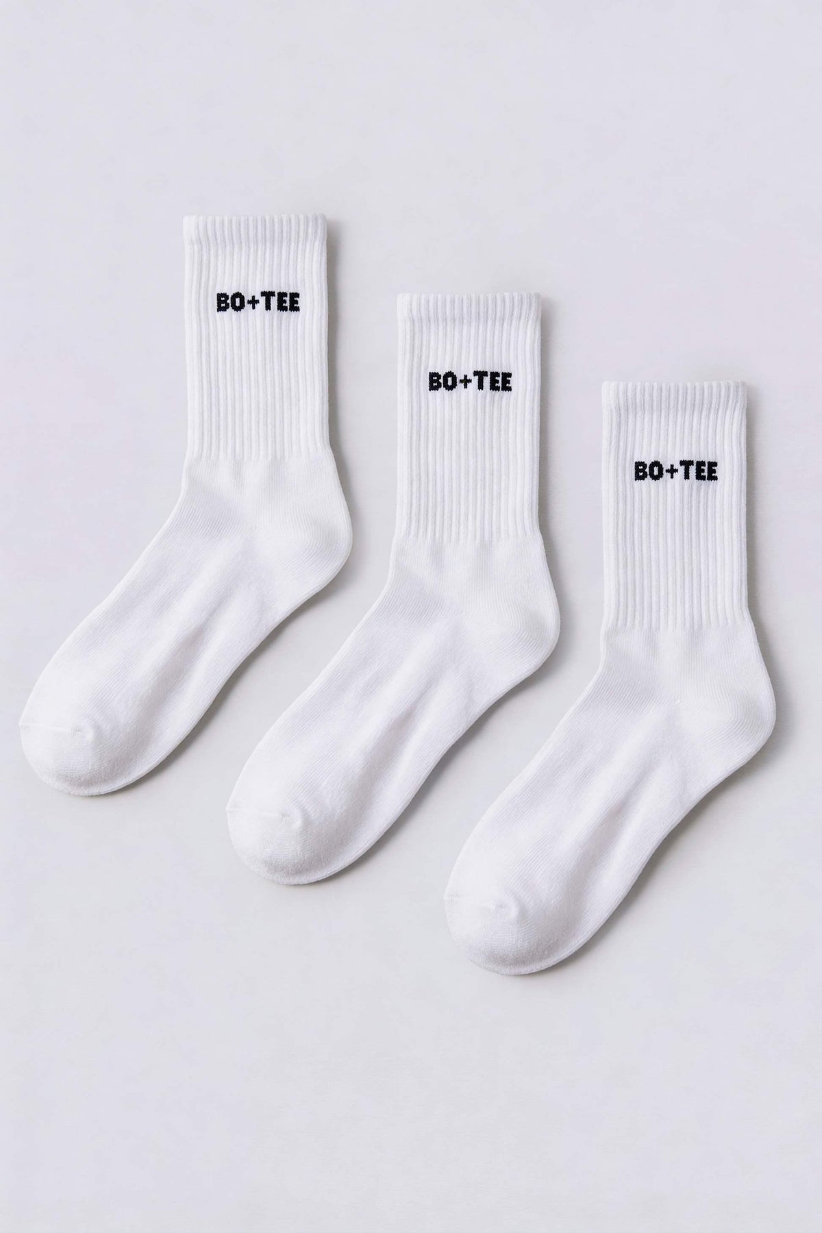 Ribbed Half-crew 3-pack Socks In White