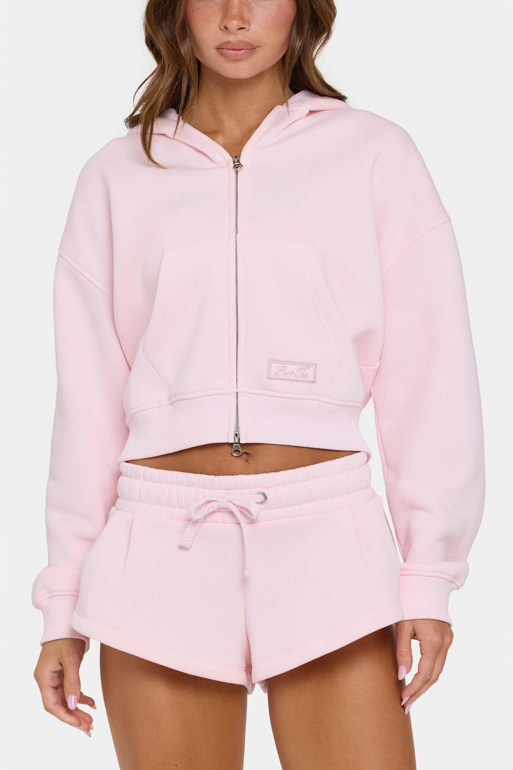 Oversized Zip-up Hoodie In Sorbet