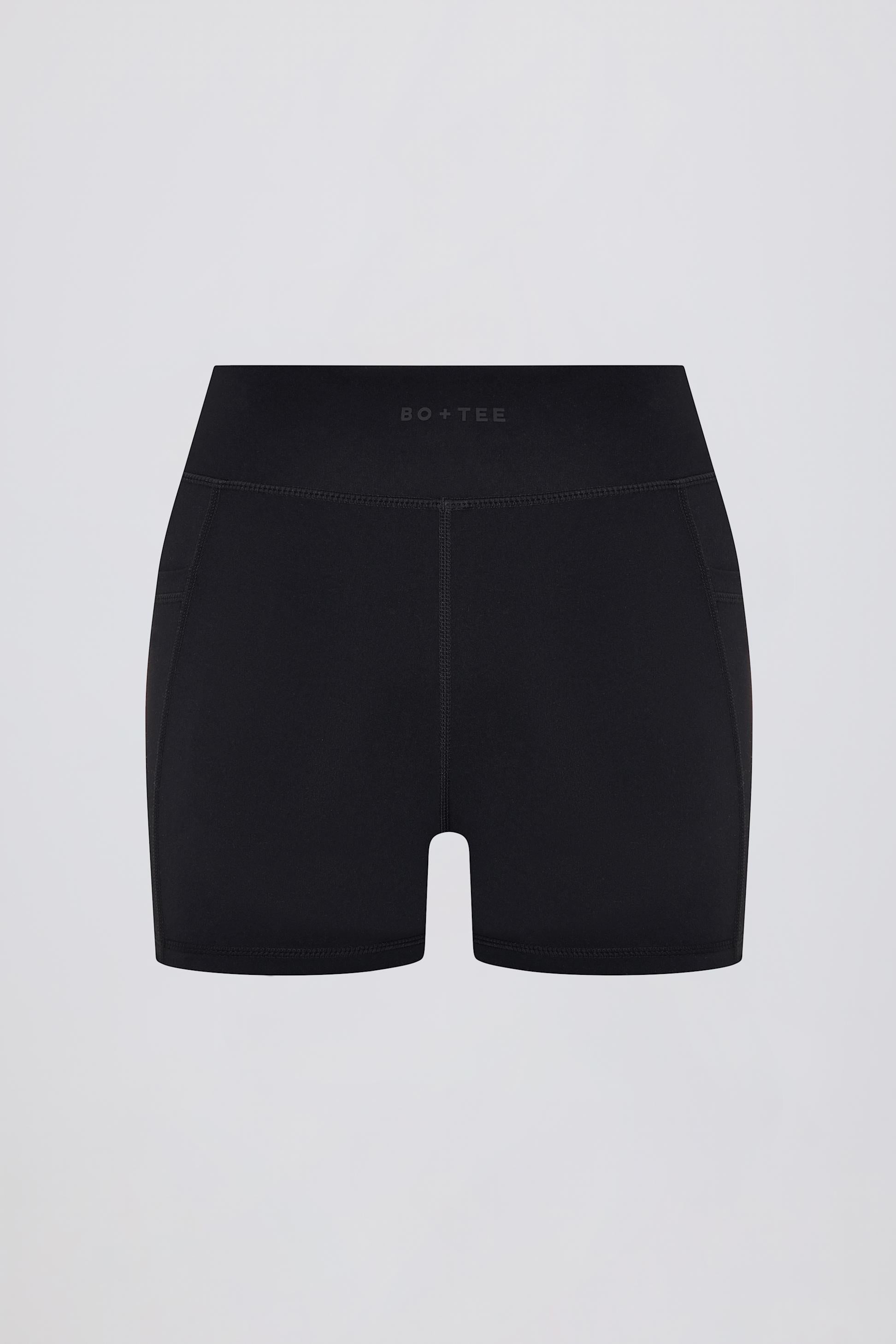 Soft Active V-waist Pocket Mini Shorts In Black