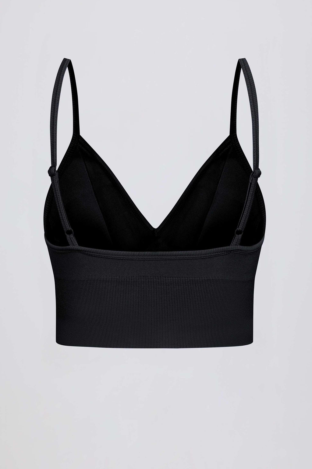 Define Luxe V-neck Sports Bra In Black