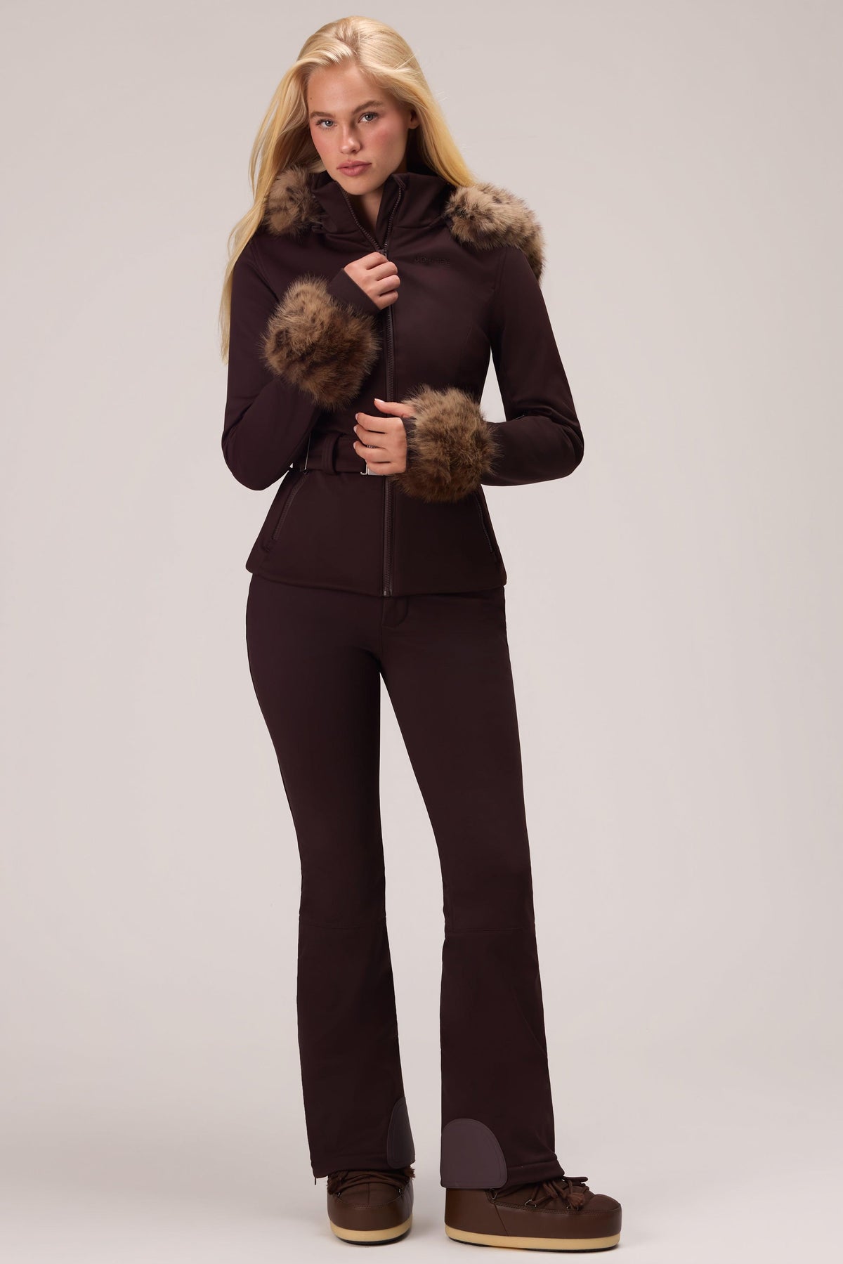 Water Resistant Soft Shell Ski Jacket In Hot Cocoa