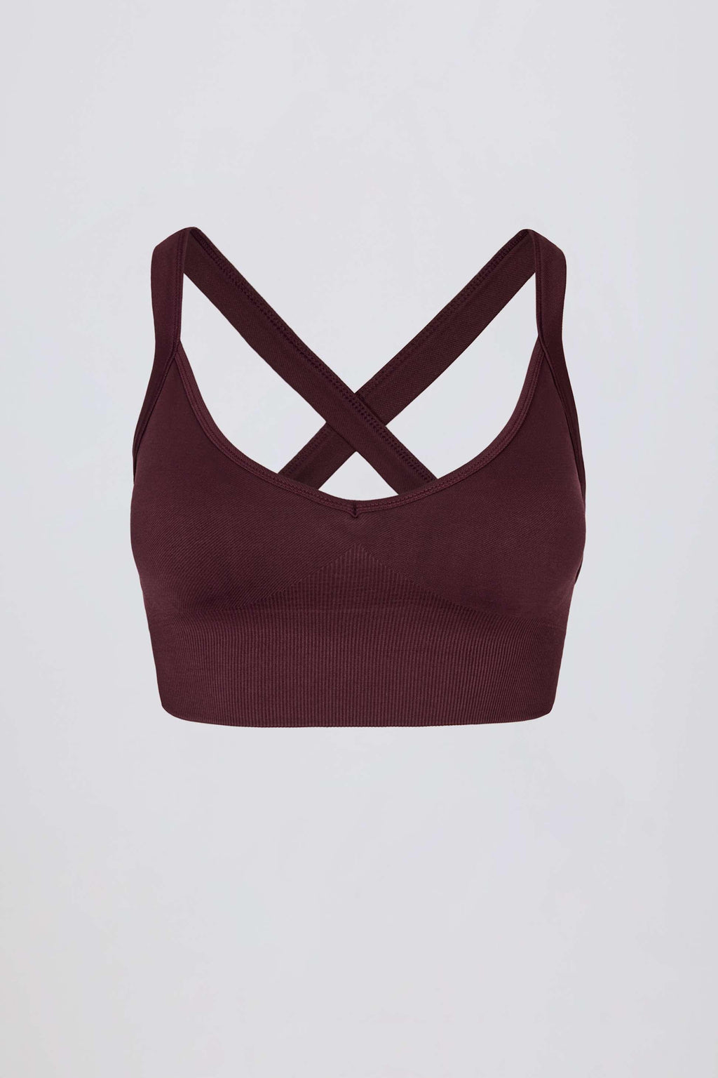 Super Sculpt Seamless Crossback Sports Bra In Burgundy