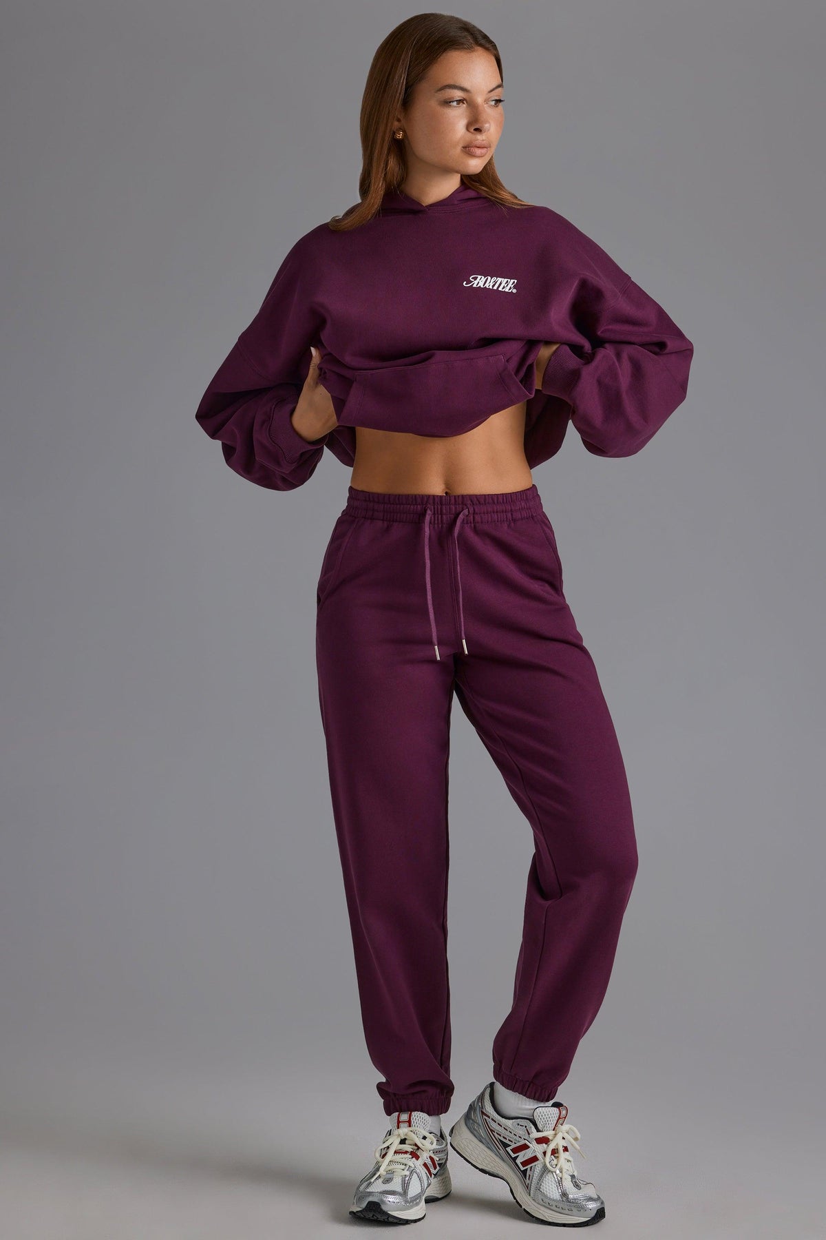 เสื้อแจ็คเกอร์ซี่ผ้าฝ้ายนุ่ม ผ่อนคลาย Mid-rise Joggers