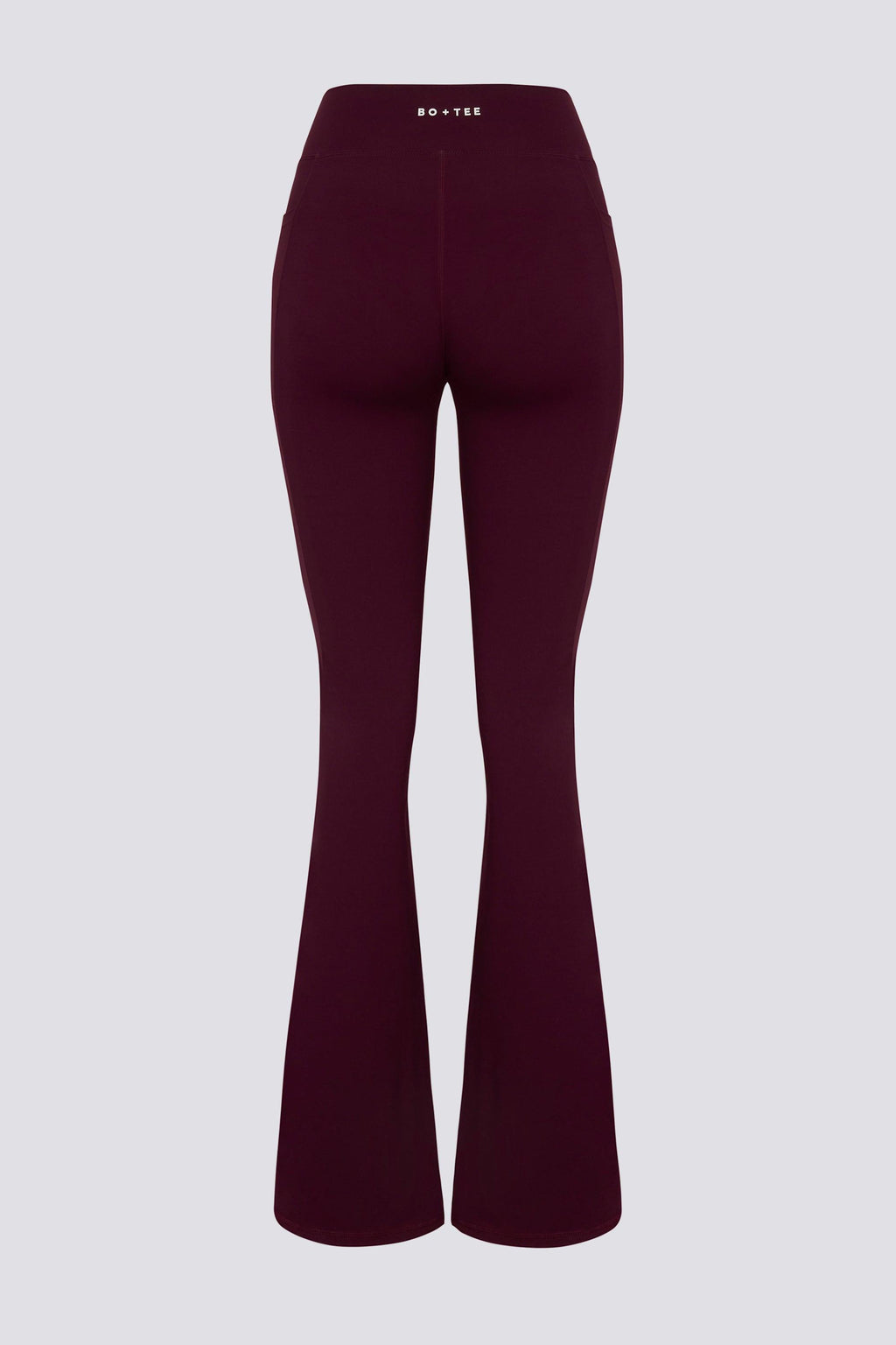 Soft Active V-waist Pocket Flared Leggings In Burgundy