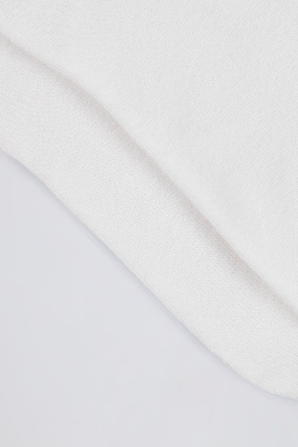Ribbed Half-crew Socks In White