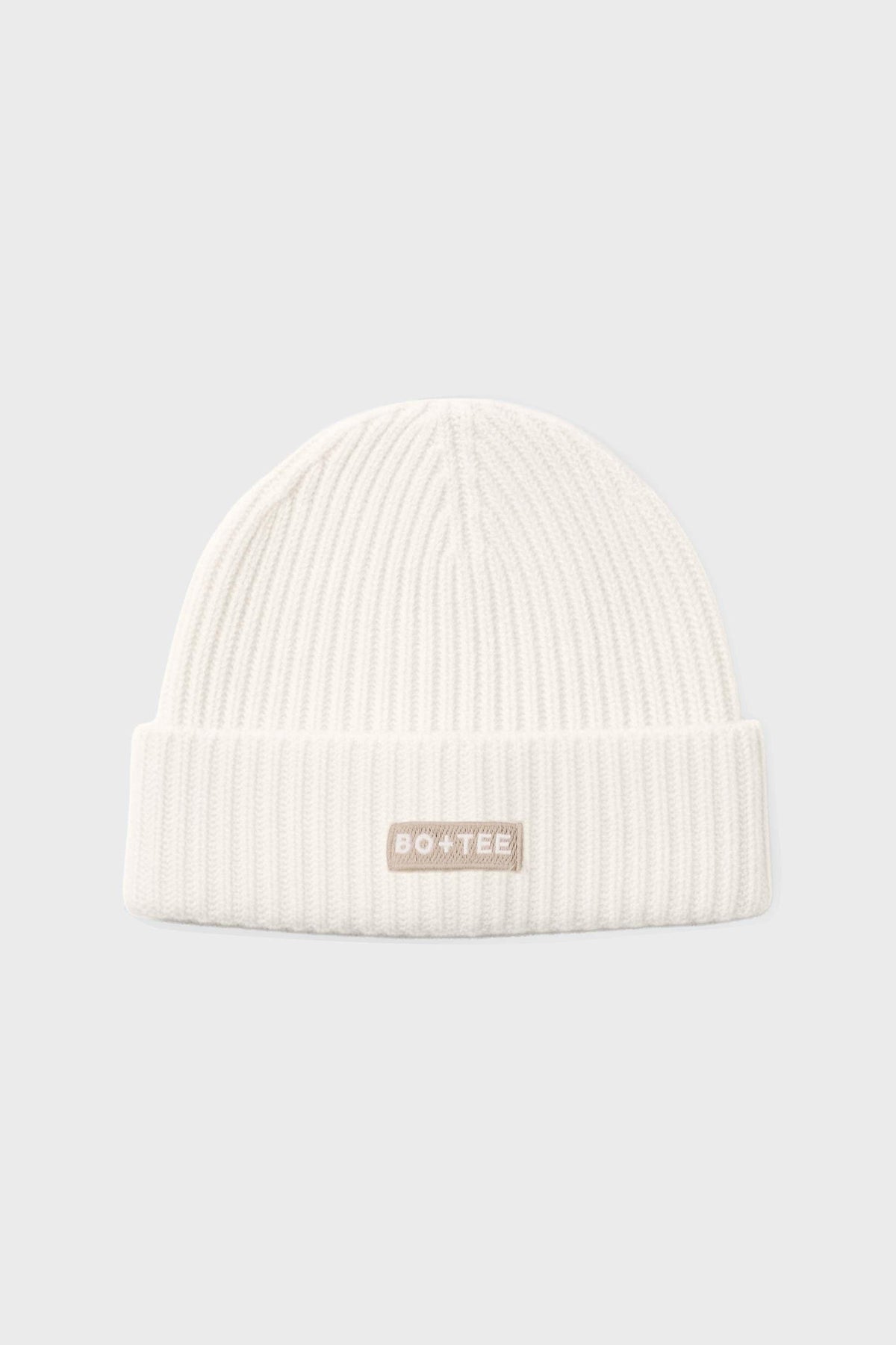 Ribbed Knit Beanie Hat In Ivory