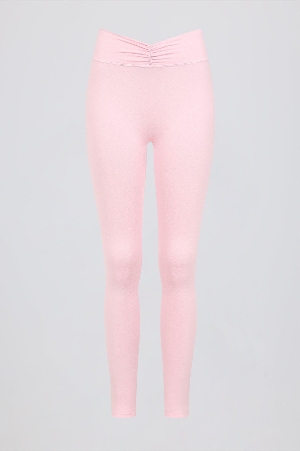 Brushed Jersey Ruched Mid-rise Leggings In Bloom