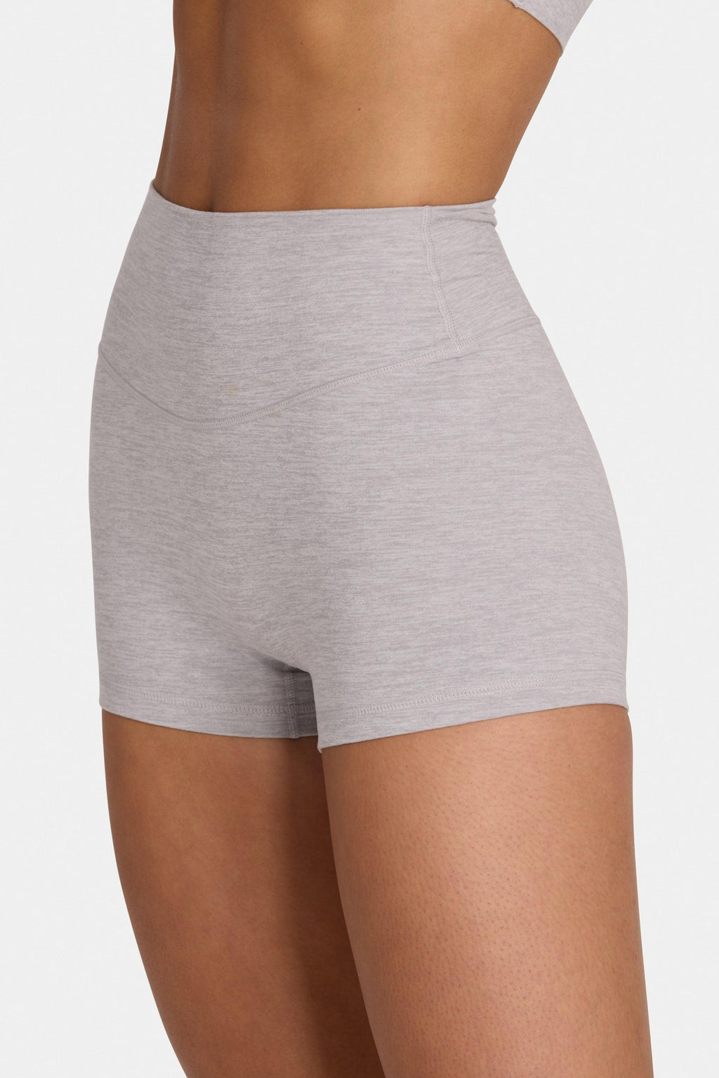 Soft Active Mini Shorts In Grey Marl