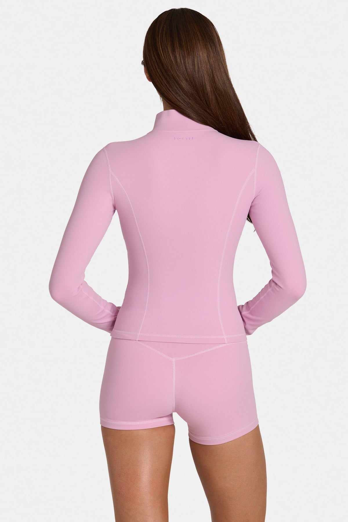 เสื้อแจ็คเก็ตซิปอัพอ่อนนุ่ม สีชมพูหวาน