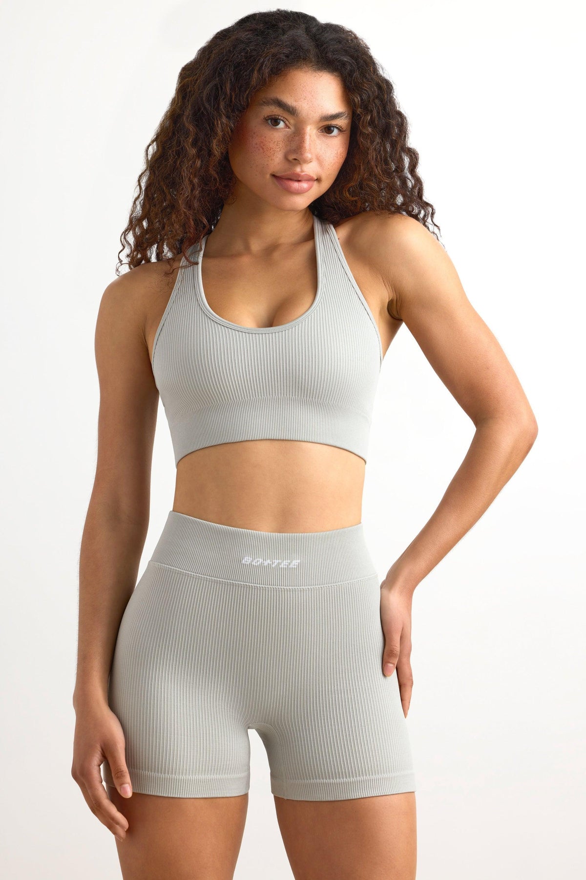 Flexirib Mini Shorts In Grey