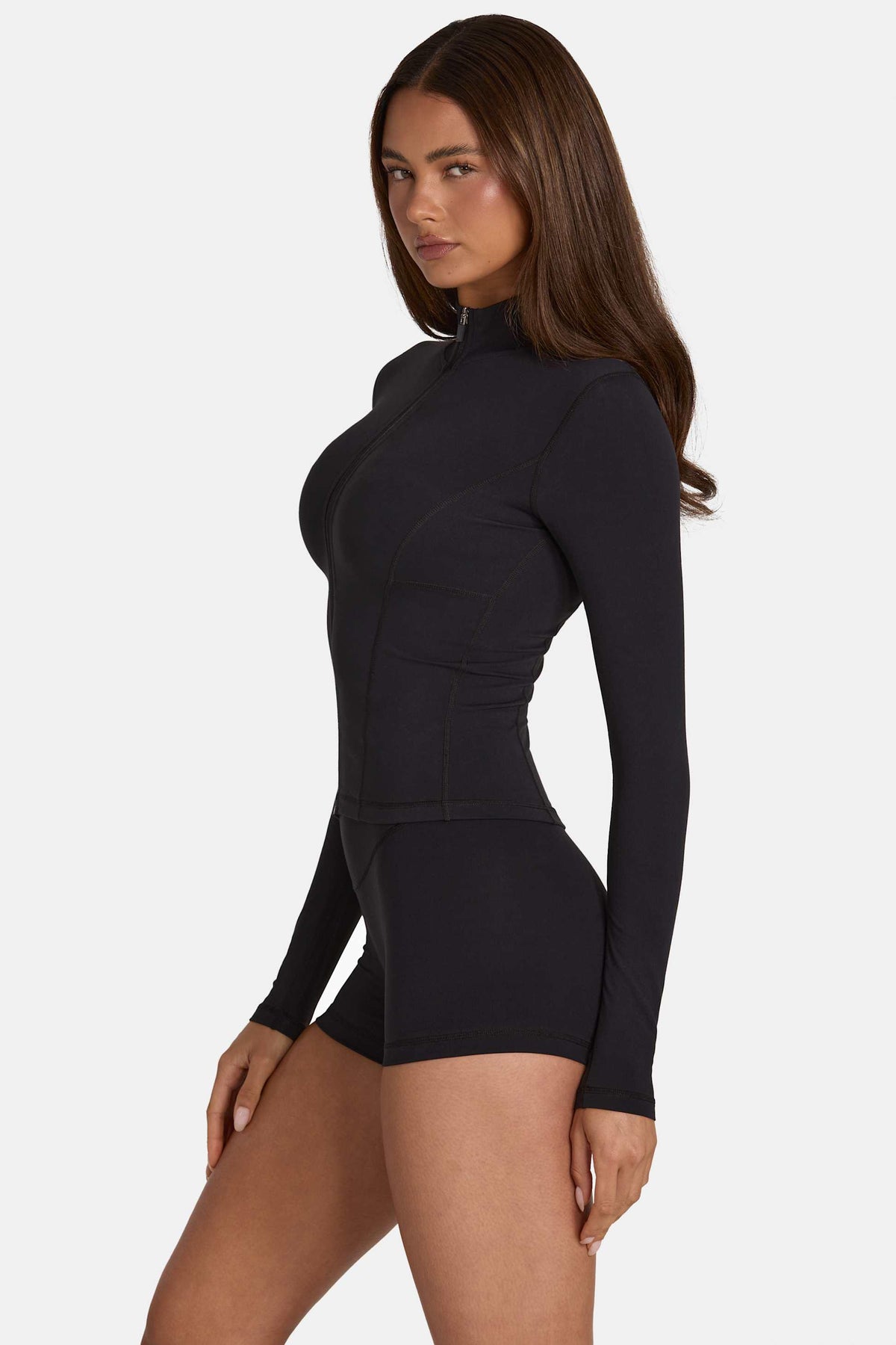 Soft Active Zip-up Jacket In Black