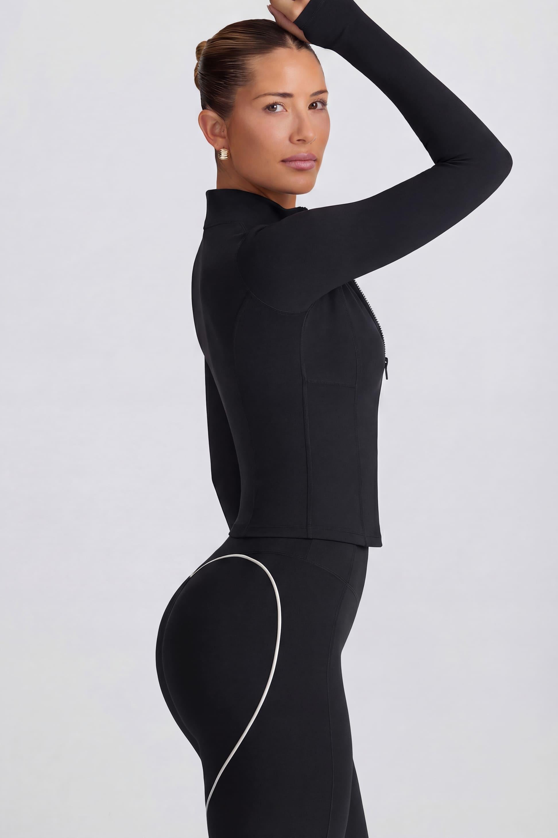 Soft Active Zip-up Jacket In Black