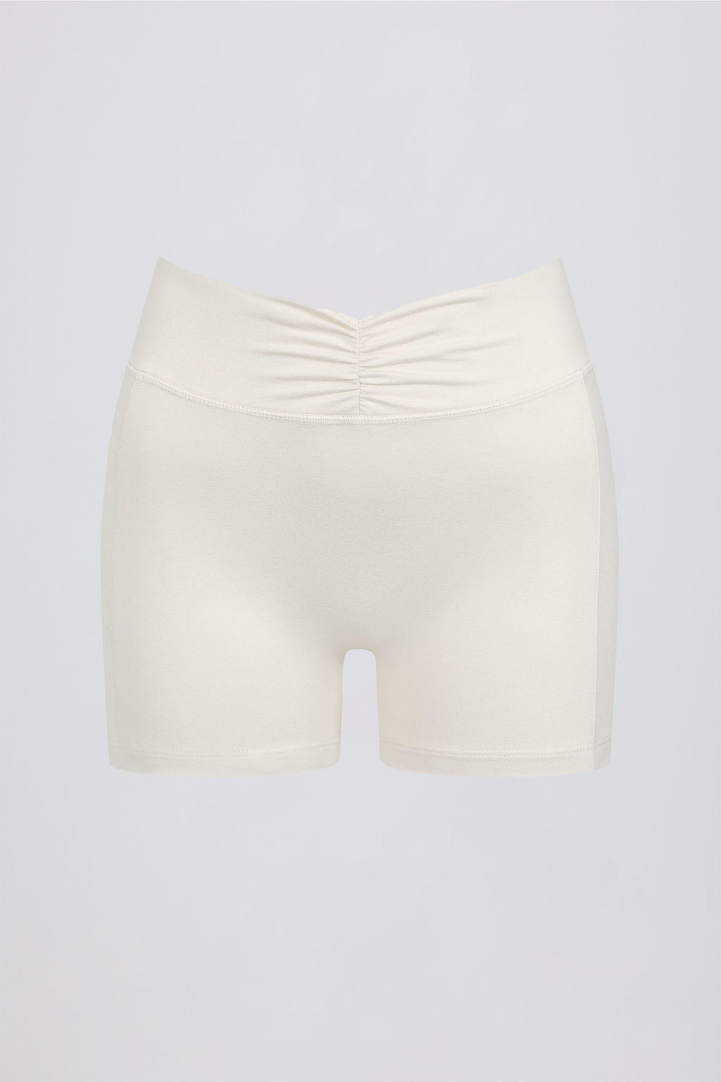 Ruched Mini Shorts In Vanilla