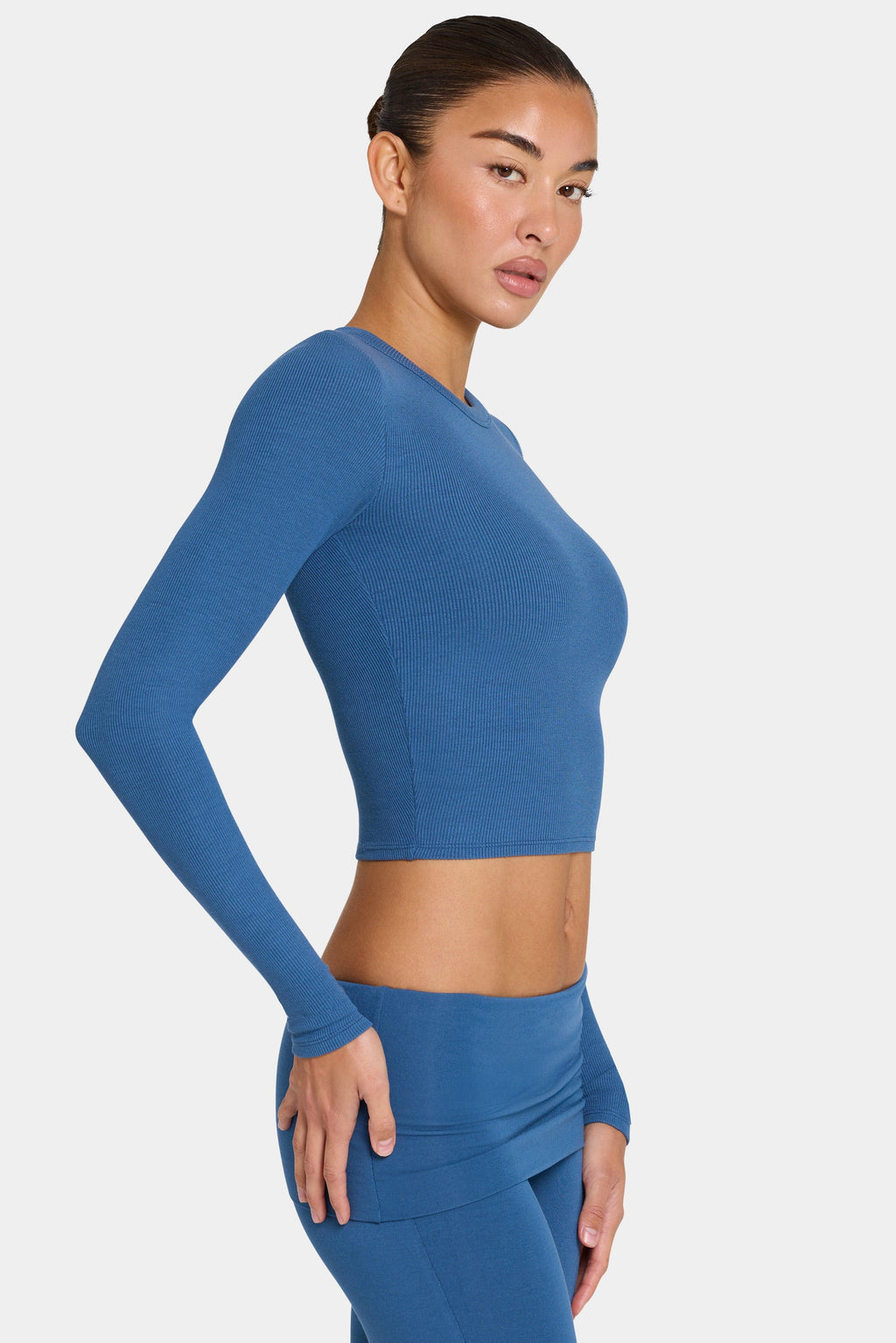 Buttercloud™ Long-sleeve Crop Top In Marine