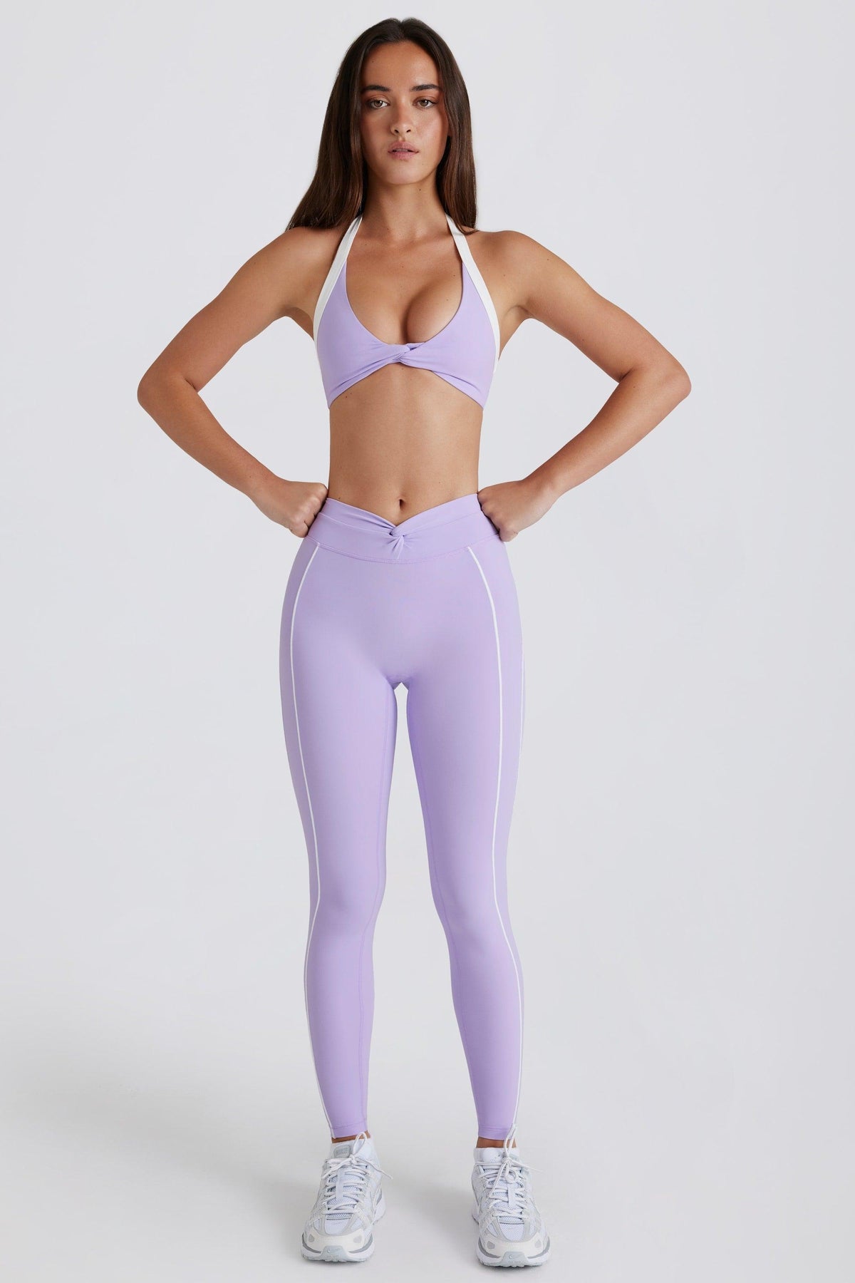 Soft Active Twist-front Leggings In Lavender