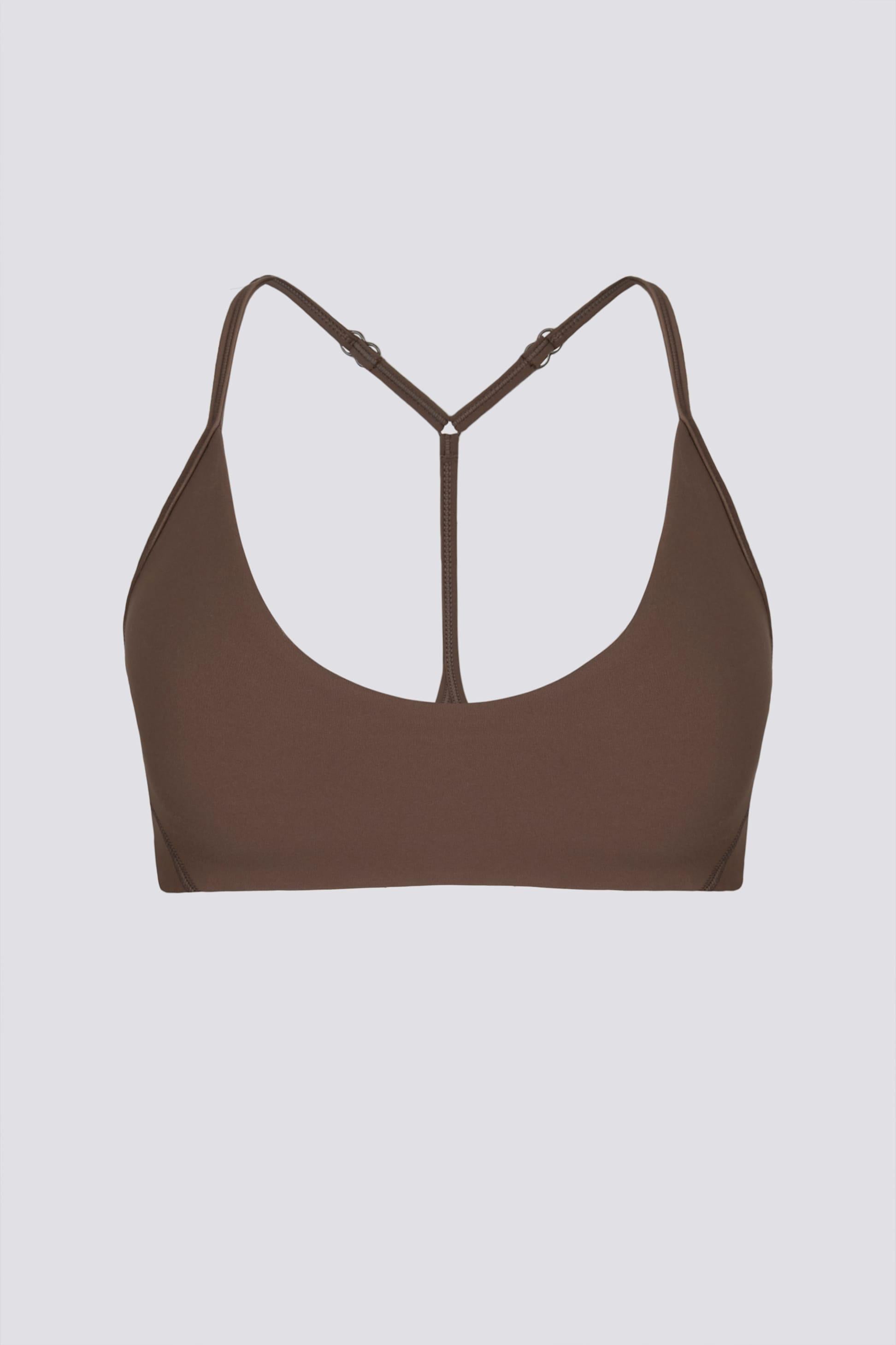 Soft Active Racerback Sports Bra In Cocoa