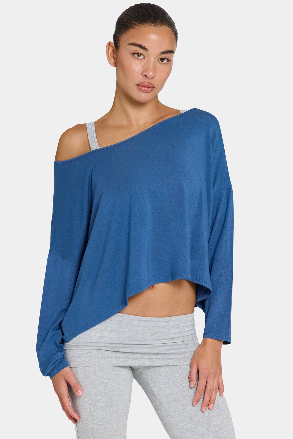 Buttercloud™ Slouchy Off-shoulder Top In Marine