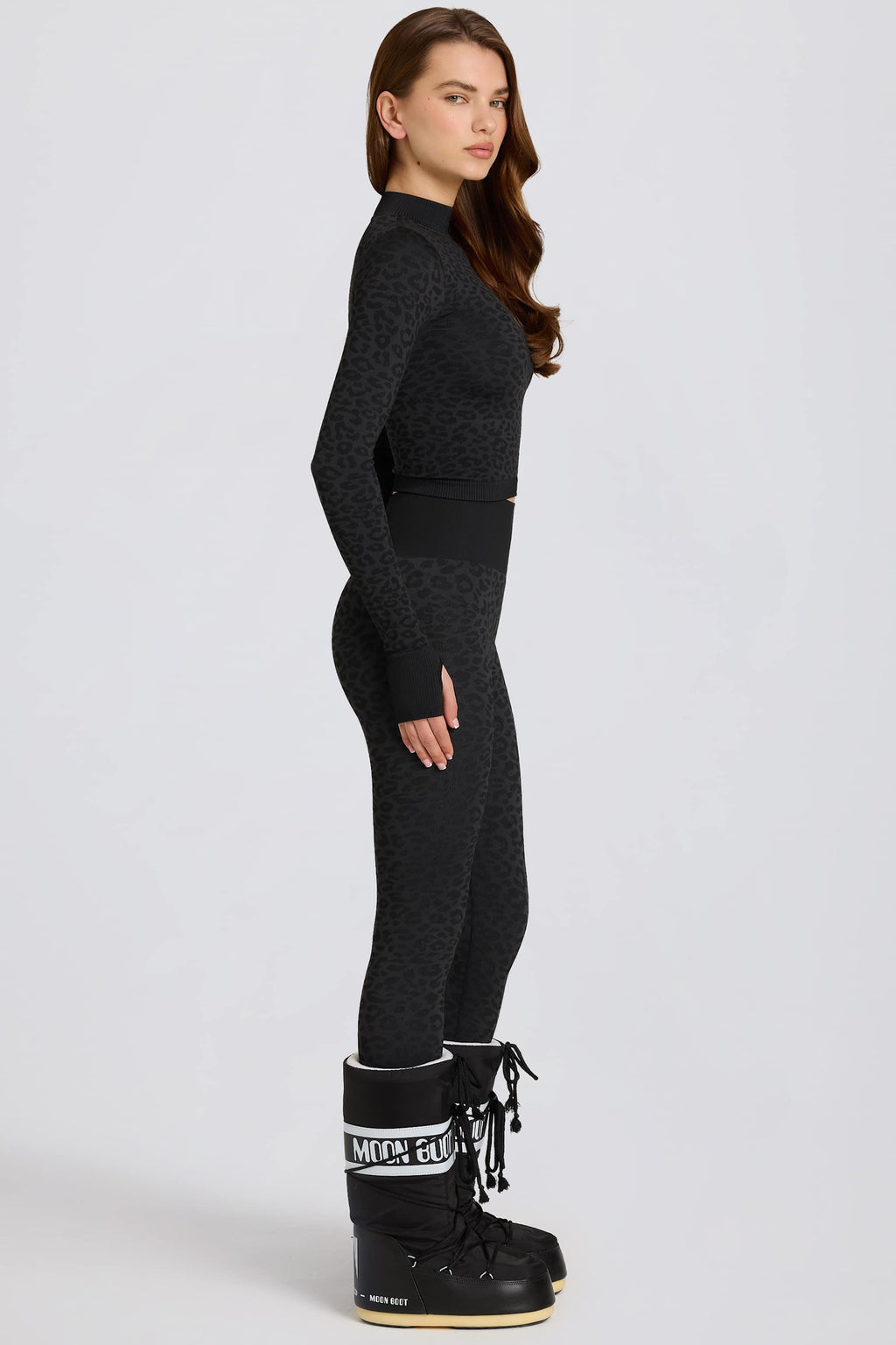 Thermal Base-layer Leggings In Black Leopard