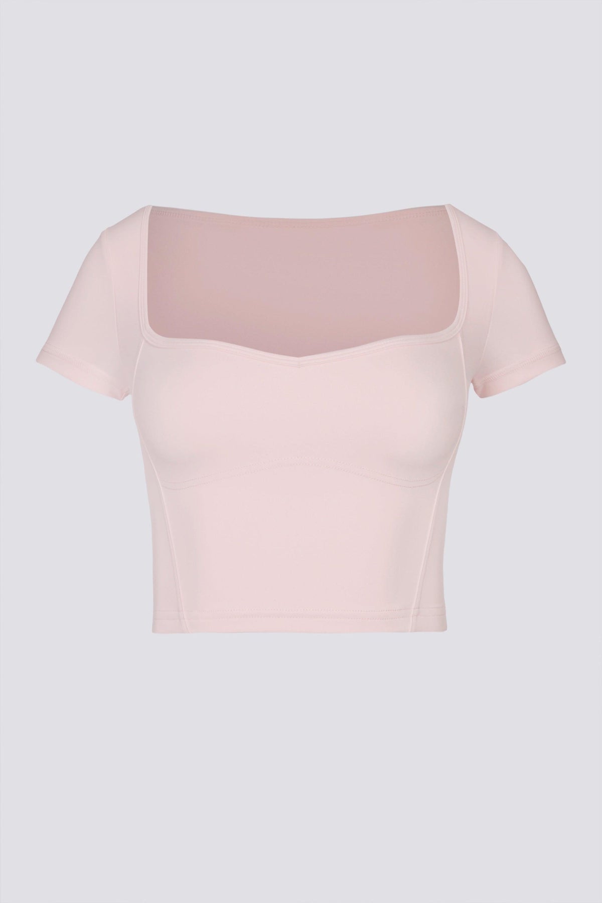 เสื้อครอปท็อปคอยนุ่ม แอคทีฟ สีบัลเล่ต์สีชมพู