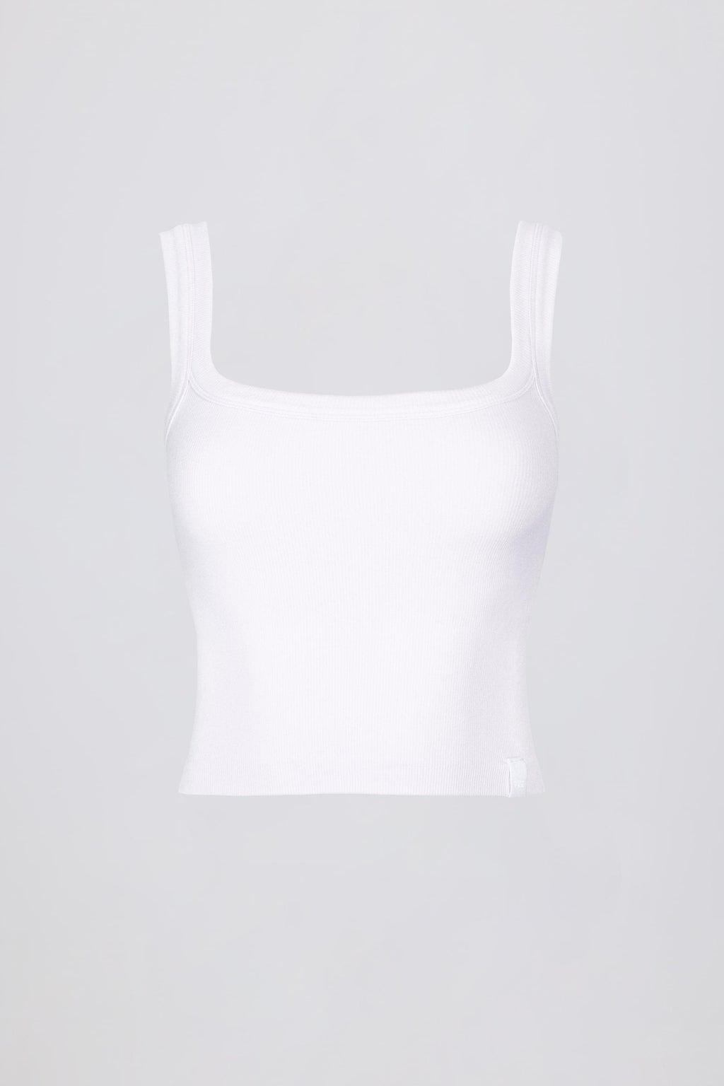 Seamless Soft Rib Square-neck Tank Top In White