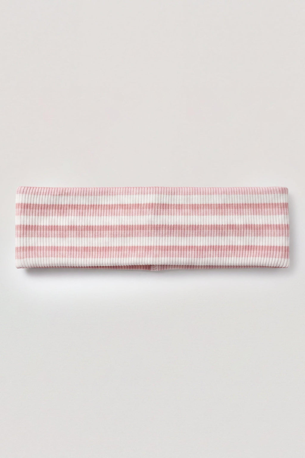 ที่คาดศีรษะเสื้อเจอร์ซี่โครงลายสีชมพู