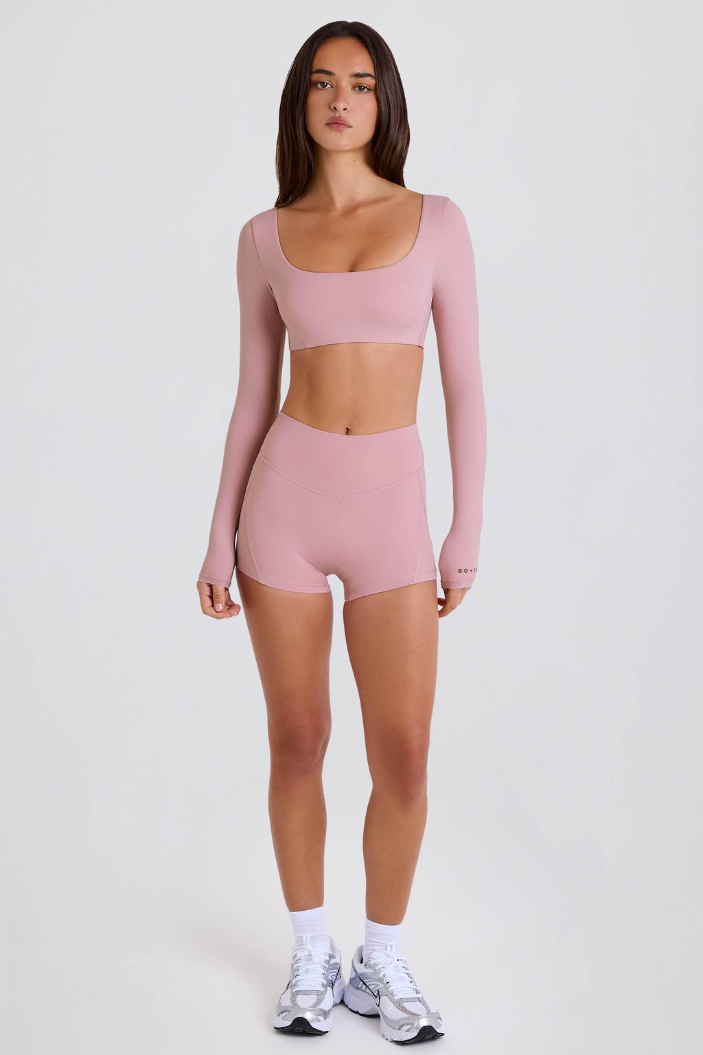 High-waist Mini Shorts In Mauve