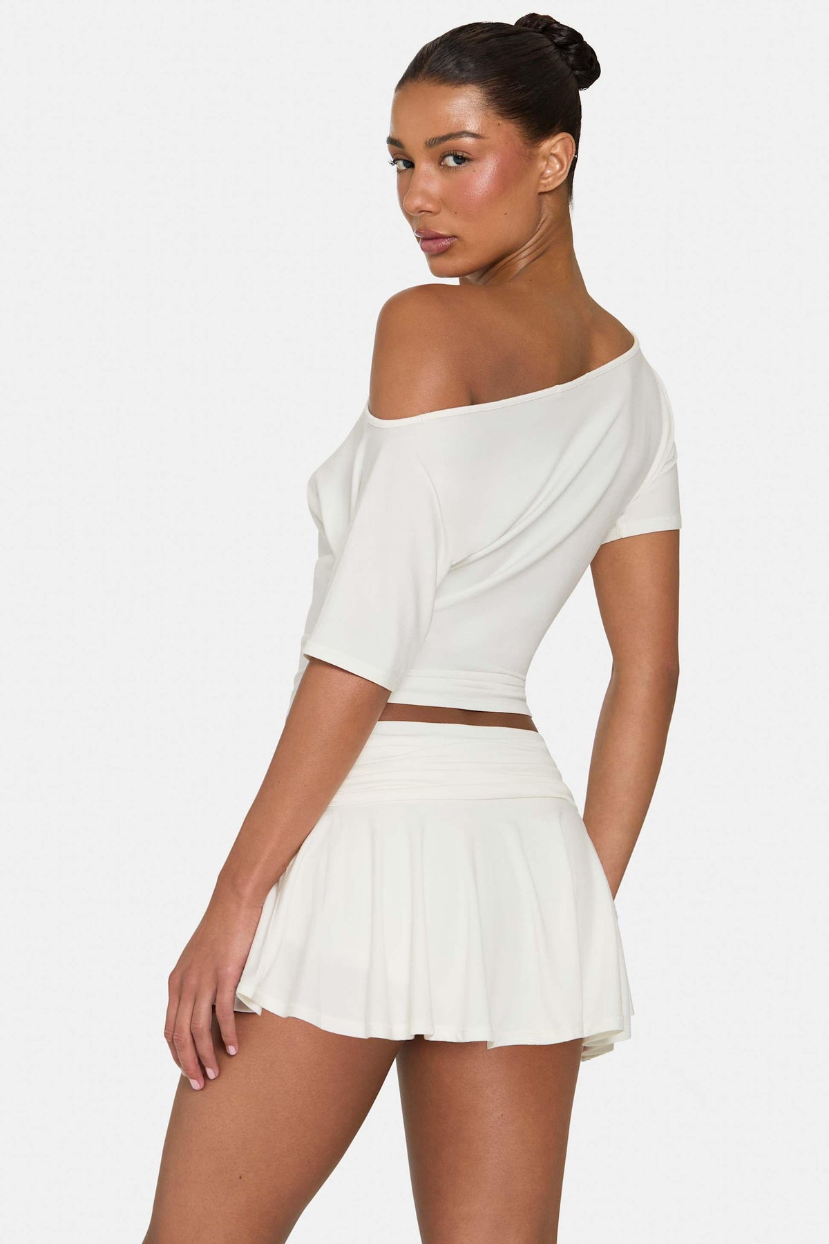Buttercloud™ Slouchy Off-shoulder Top In Coconut