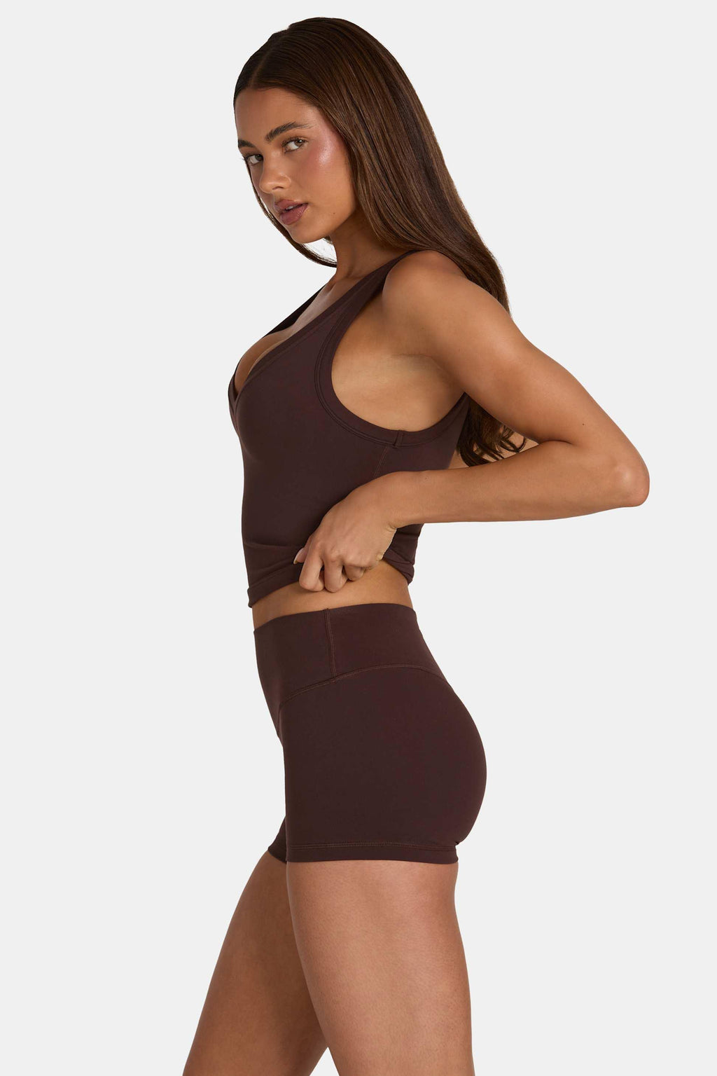 Soft Active Mini Shorts In Espresso