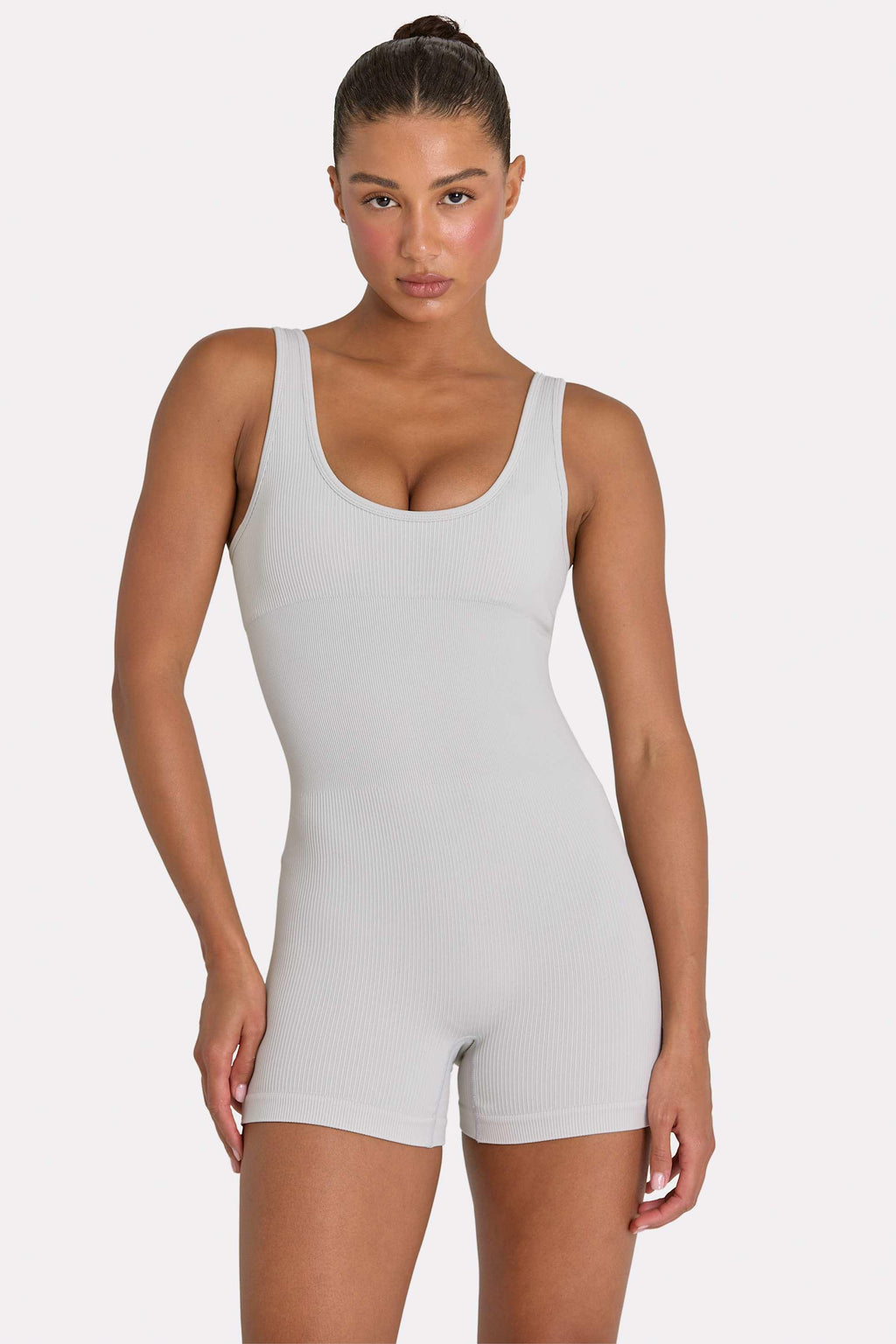 สายรัดกว้าง Unitard สีเทา