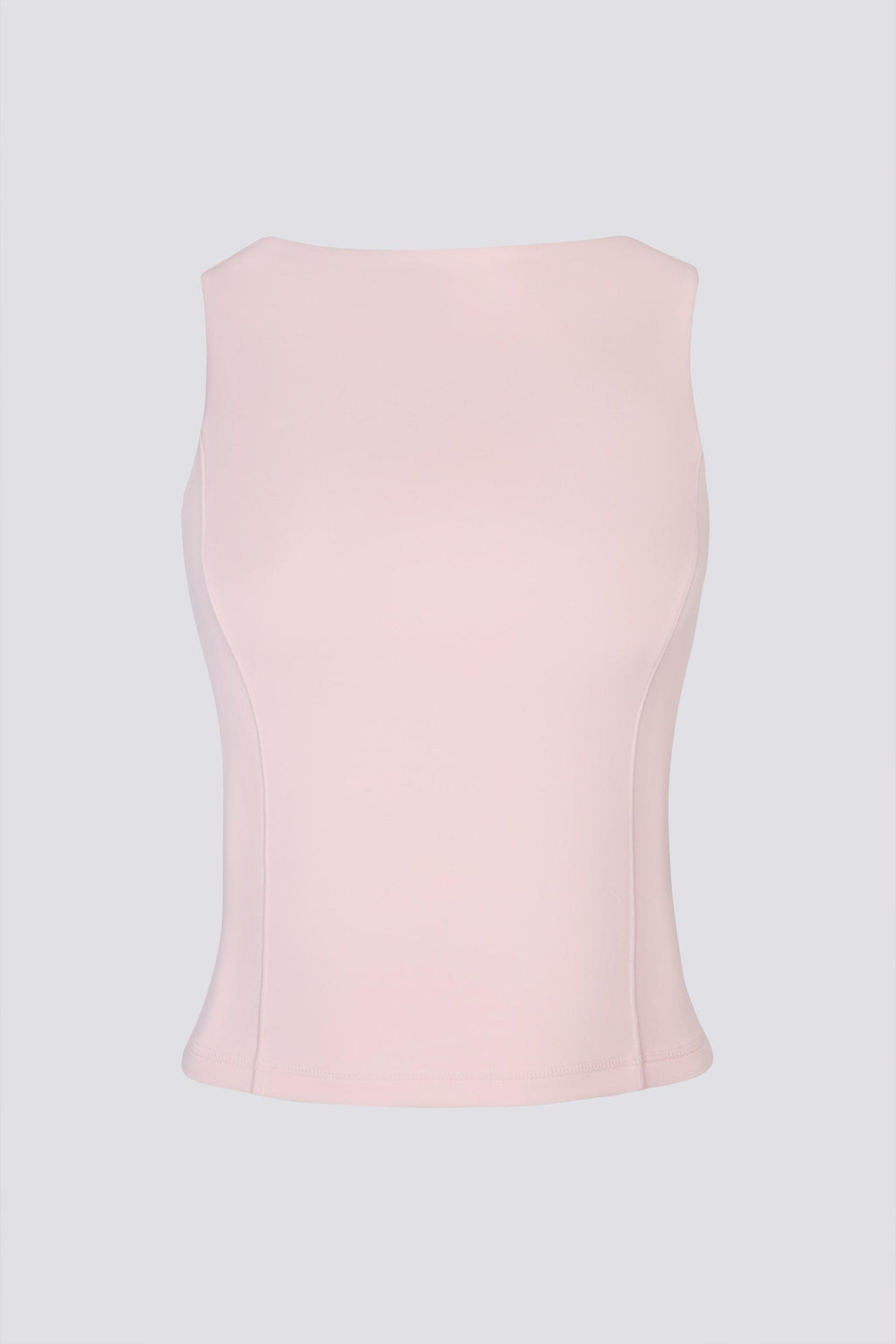 เสื้อกล้ามคอเรือ แบบเปิดด้านหลังนุ่ม สีบัลเล่ต์สีชมพู