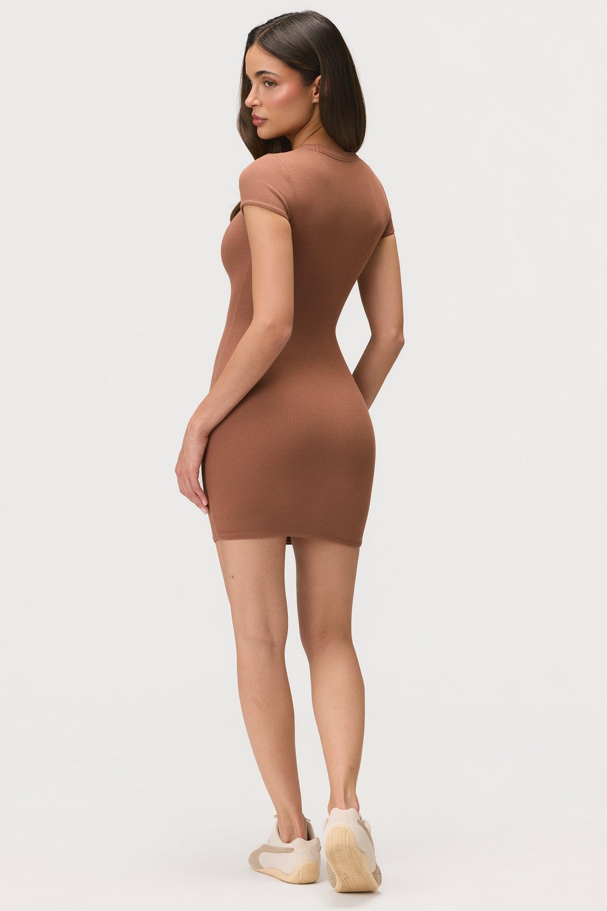 Buttercloud™ Cap Sleeve Mini Dress In Cocoa