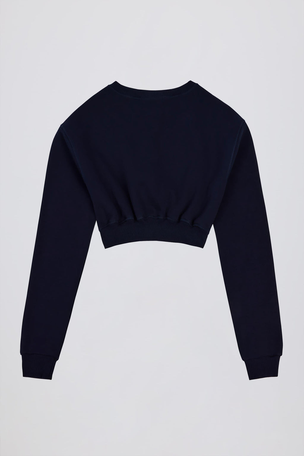 เสื้อคาร์ดิแกนตัดแต่งกระดุมขึ้นรูปทรงเจอร์ซี่สีกรมน้ำเงินคลาสสิก