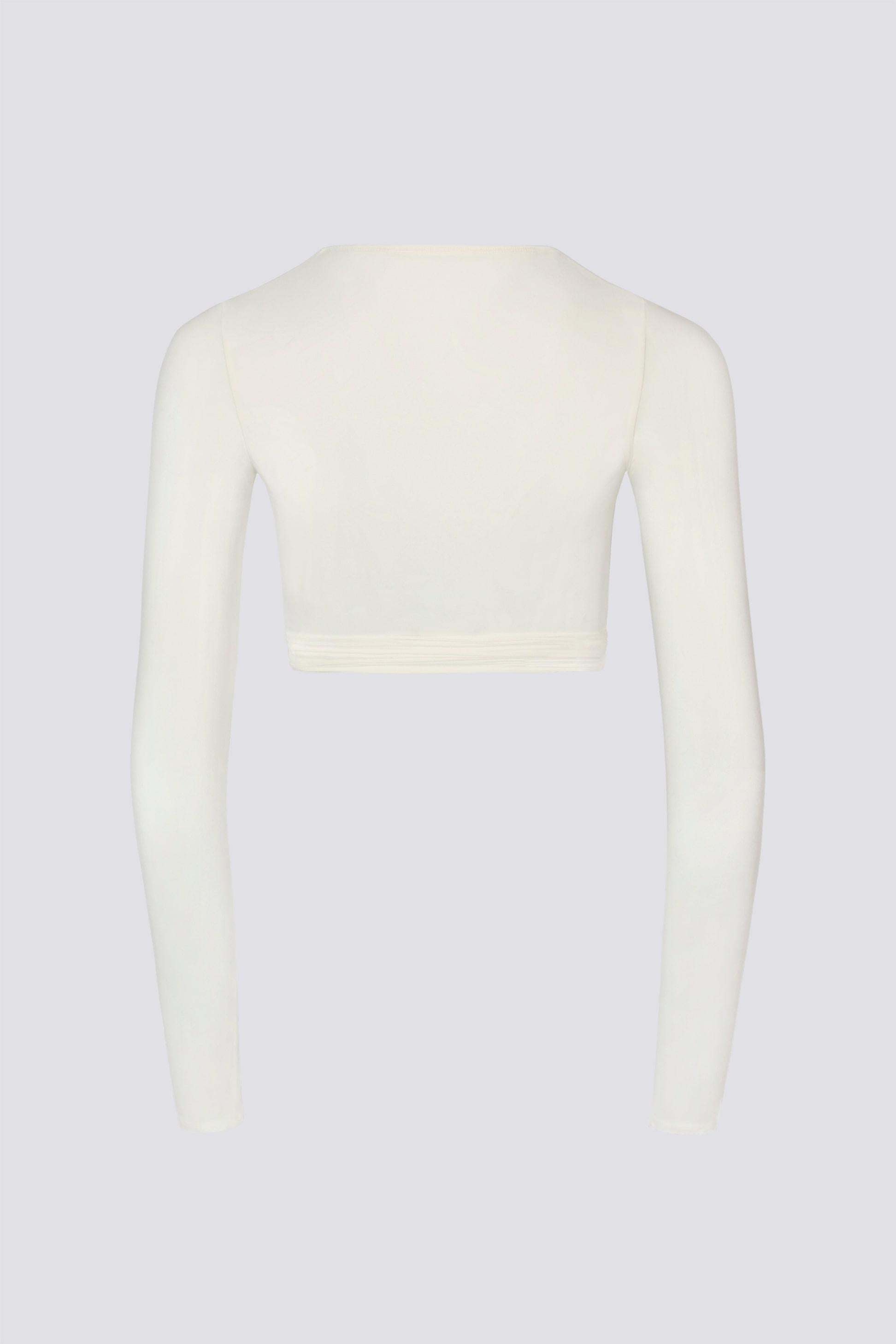 Soft Jersey Wrap Crop Top In White