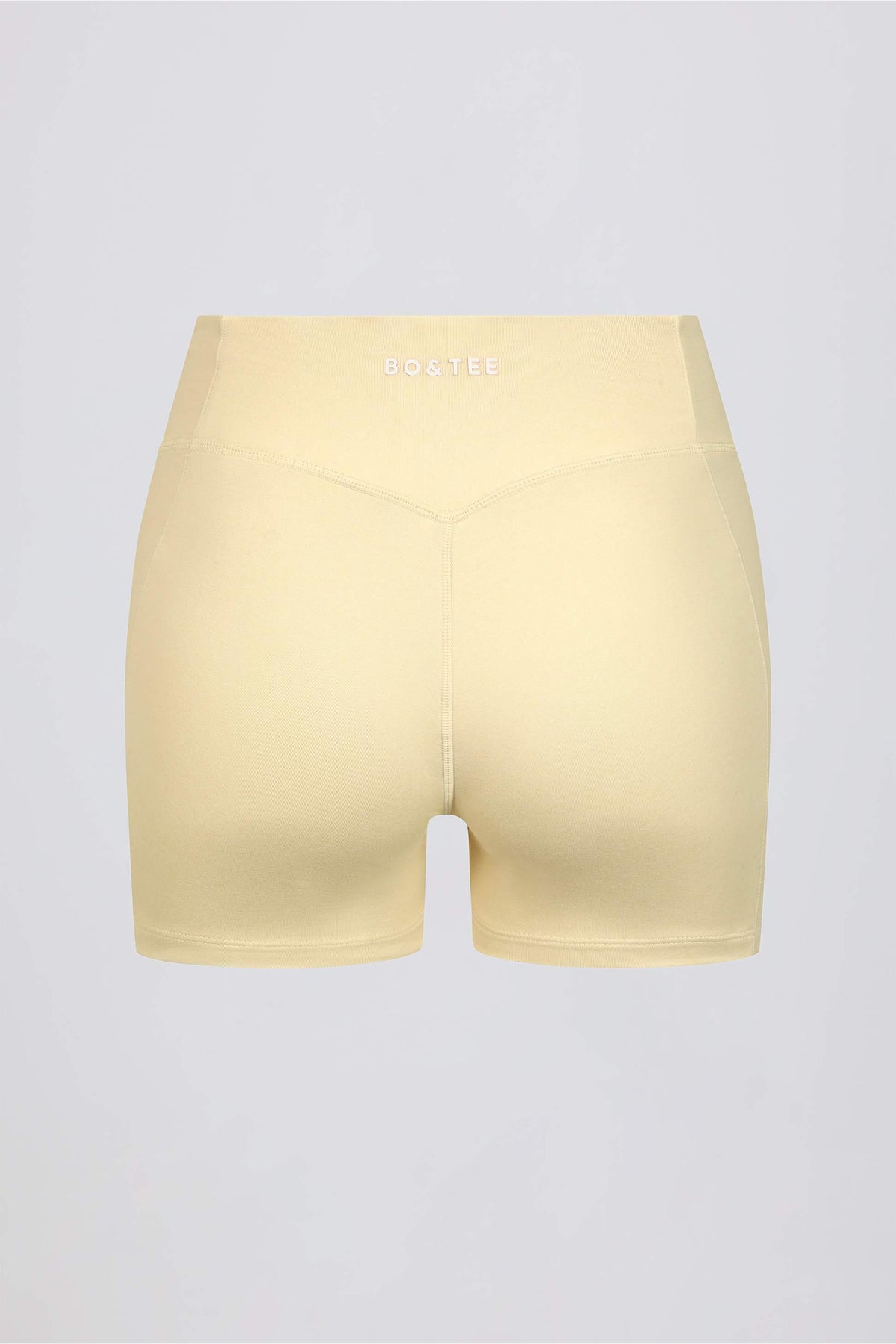 Ruched Mini Shorts In Lemon Marl