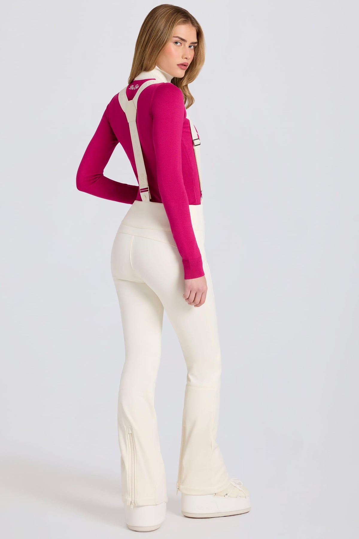 Waterproof High-rise Salopettes With Suspenders In Ice