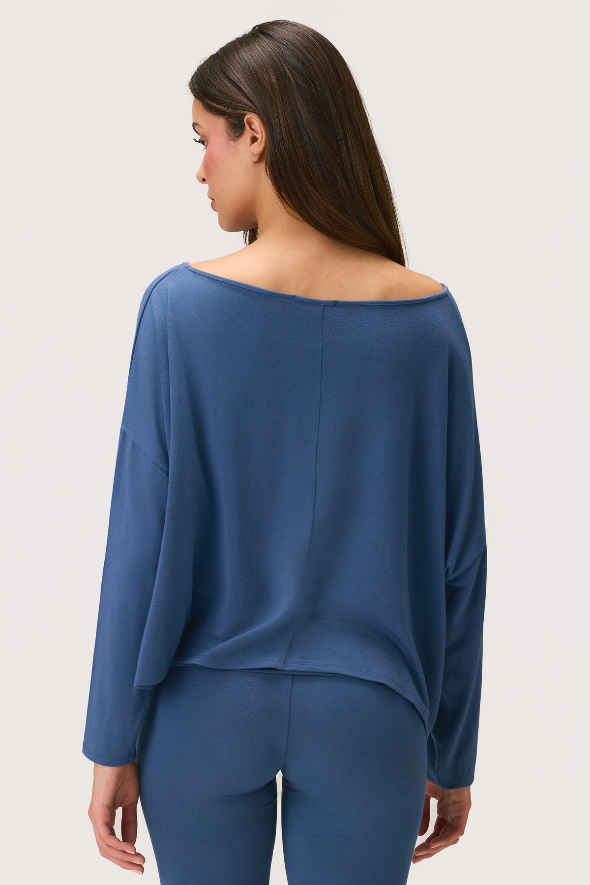 Buttercloud™ Slouchy Off-shoulder Top In Marine