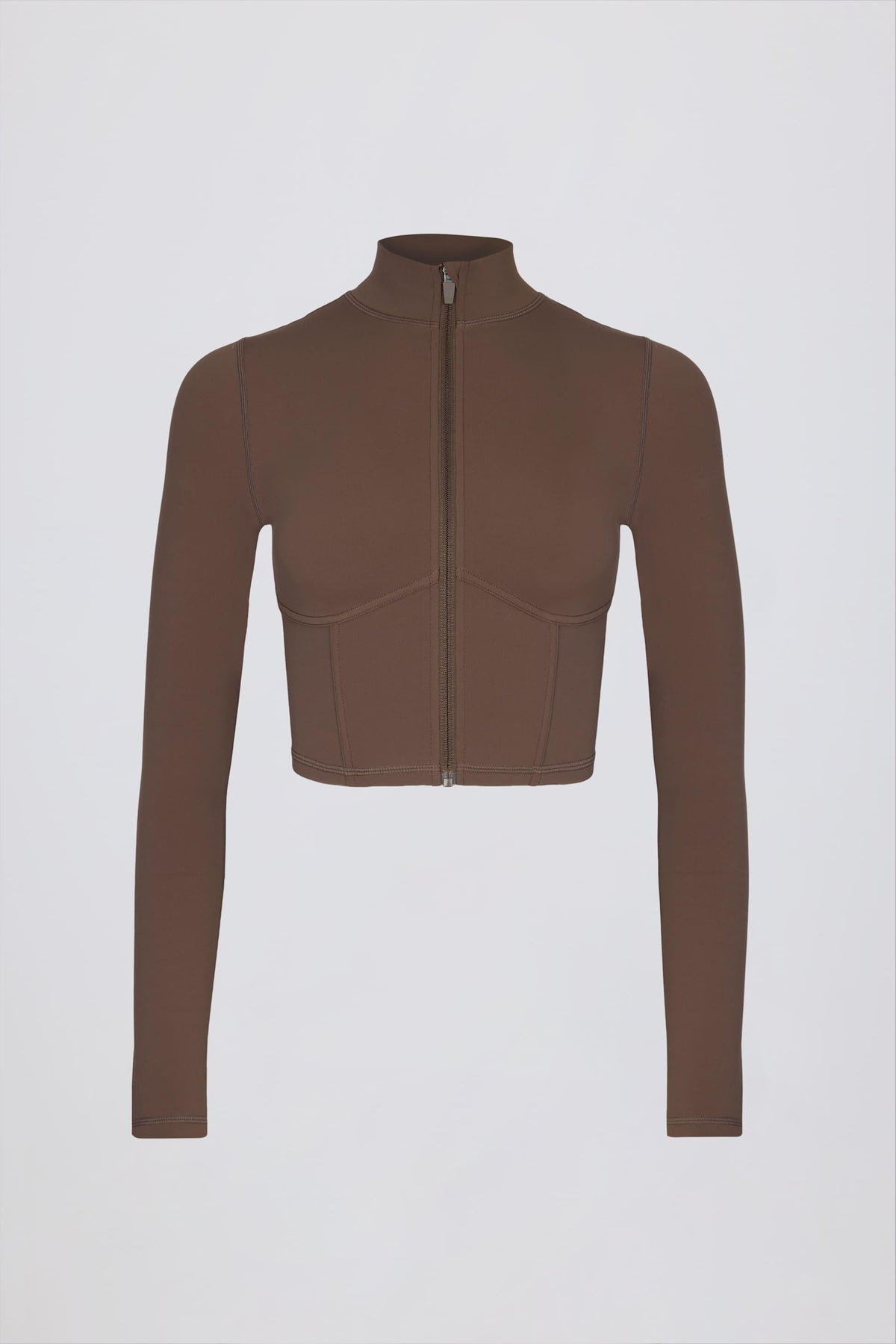 Soft Active Zip-up Cropped Jacket In Cocoa