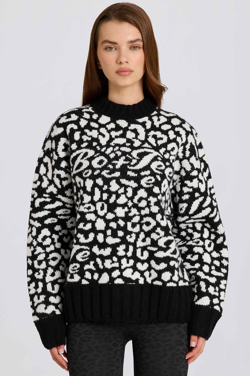 Jacquard-knit Oversized Jumper In Black
