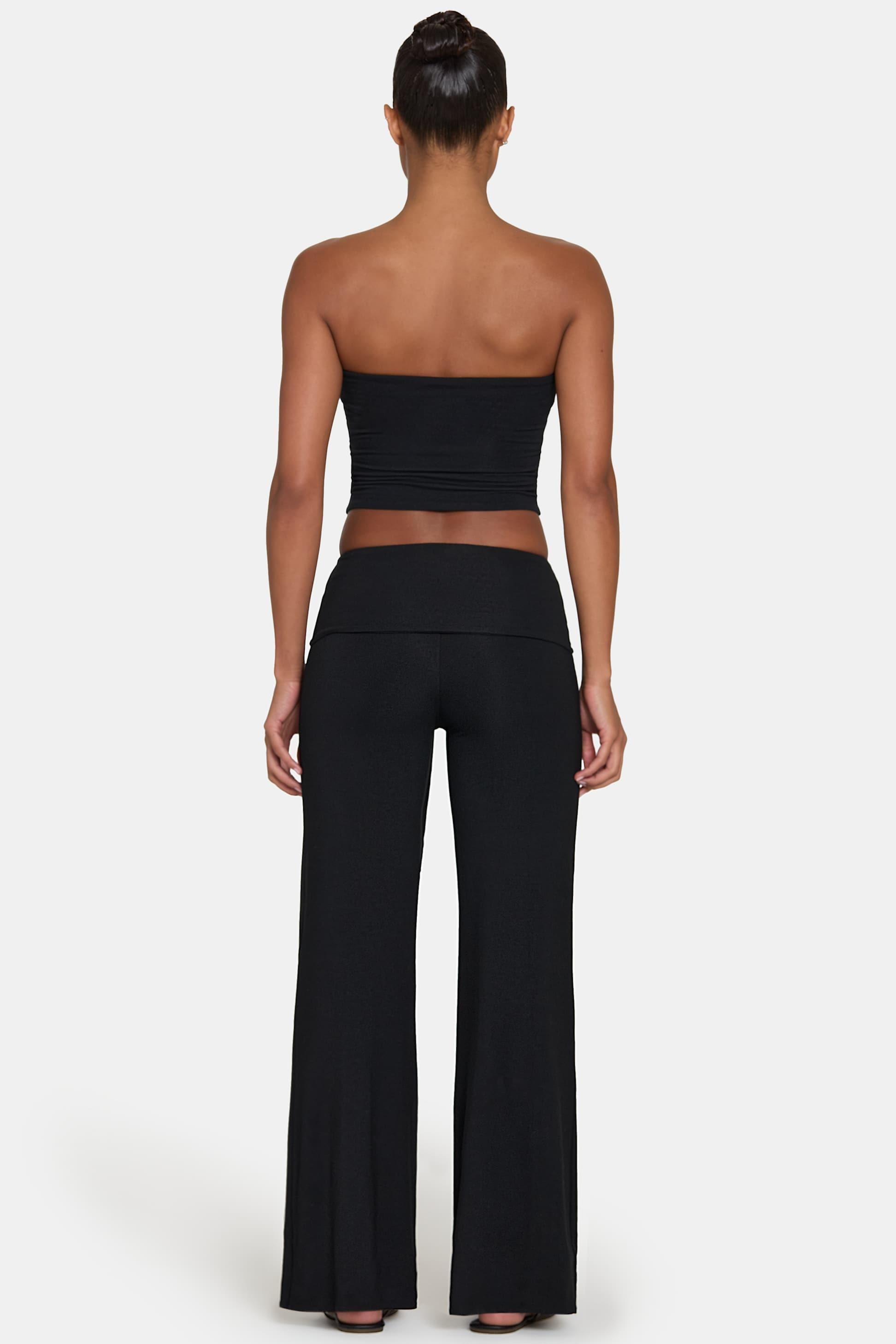 Buttercloud™ Tie-waist Wide-leg Trousers In Black