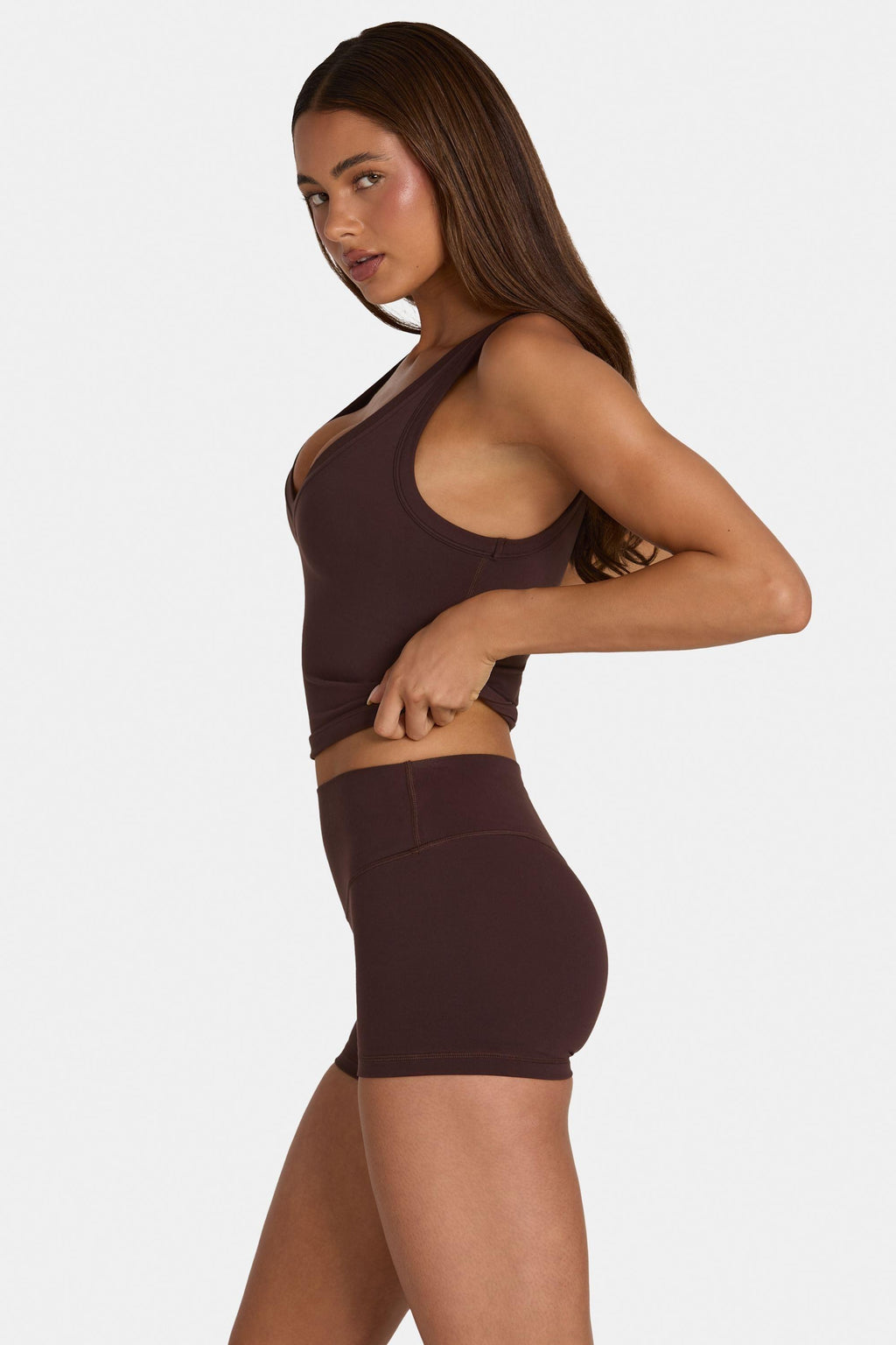 Soft Active Mini Shorts In Espresso
