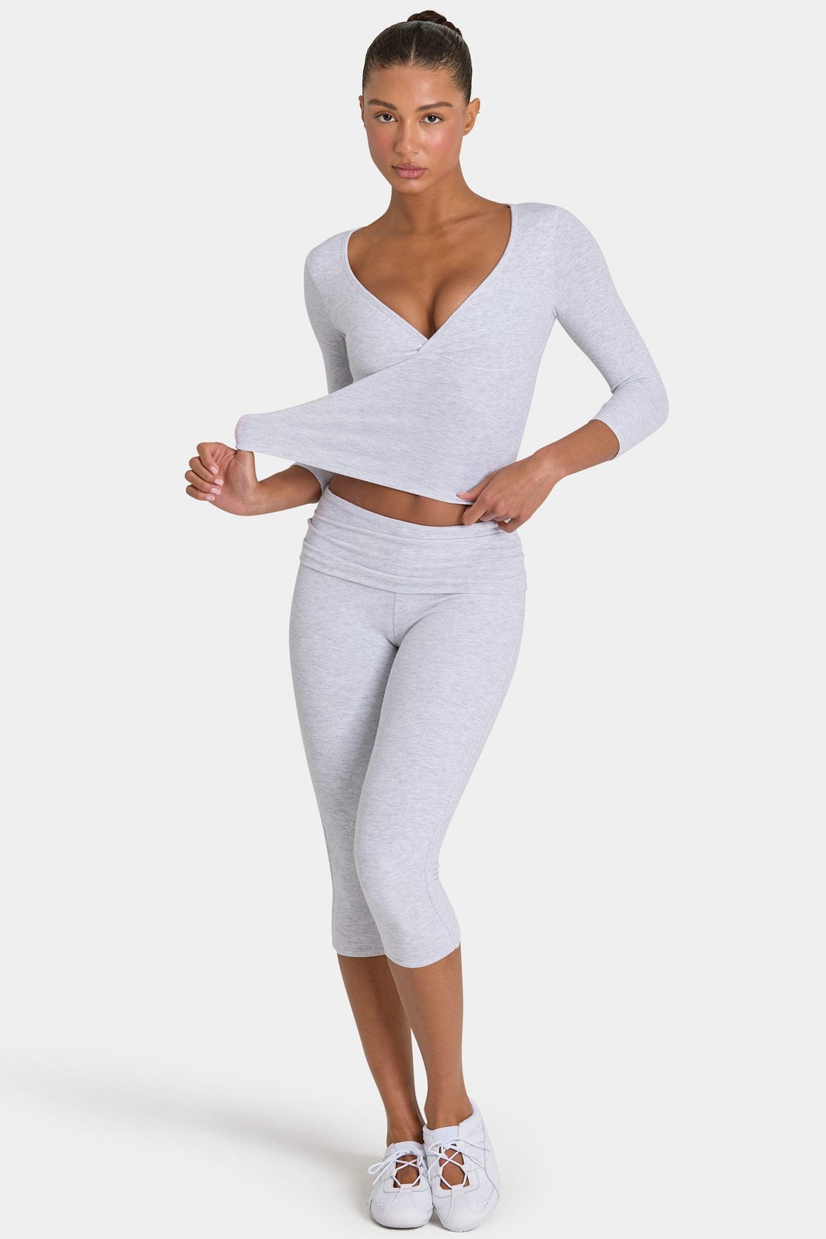 Buttercloud™ Capri Leggings In Grey Marl