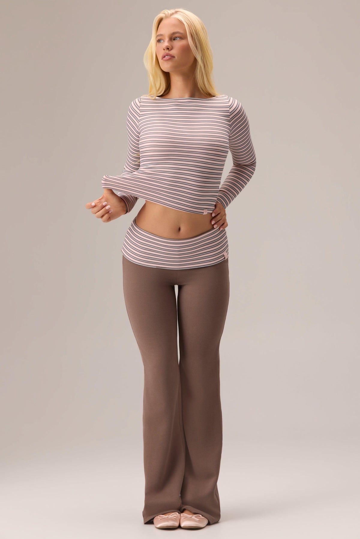Plush Jersey Wide-leg Trousers In Chestnut