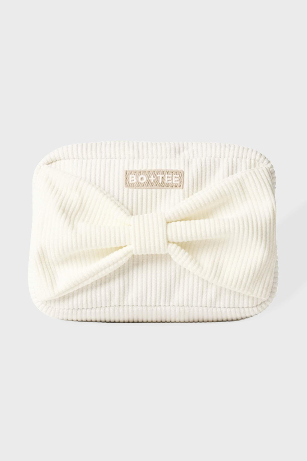Corduroy Bow Makeup Bag In Coconut