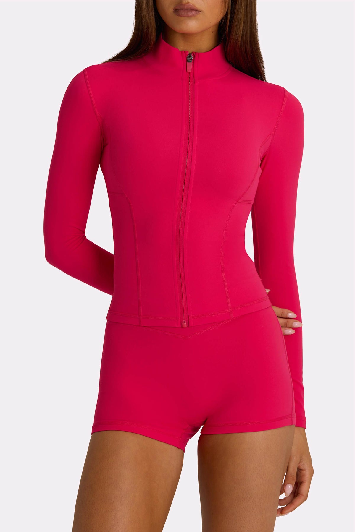 Soft Active Zip-up Jacket In Hot Pink