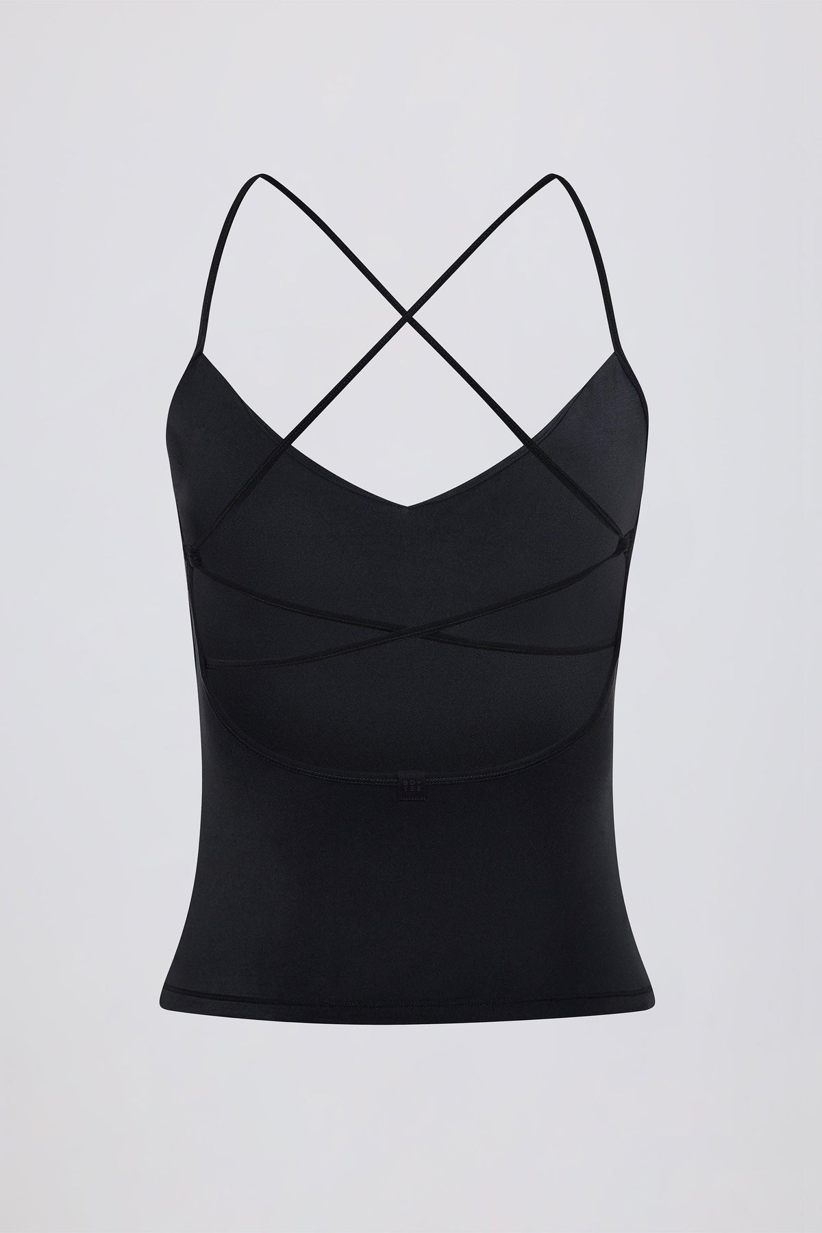 Cross-back Tank Top In Black