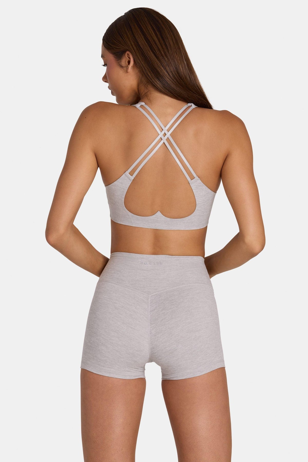 Soft Active Mini Shorts In Grey Marl