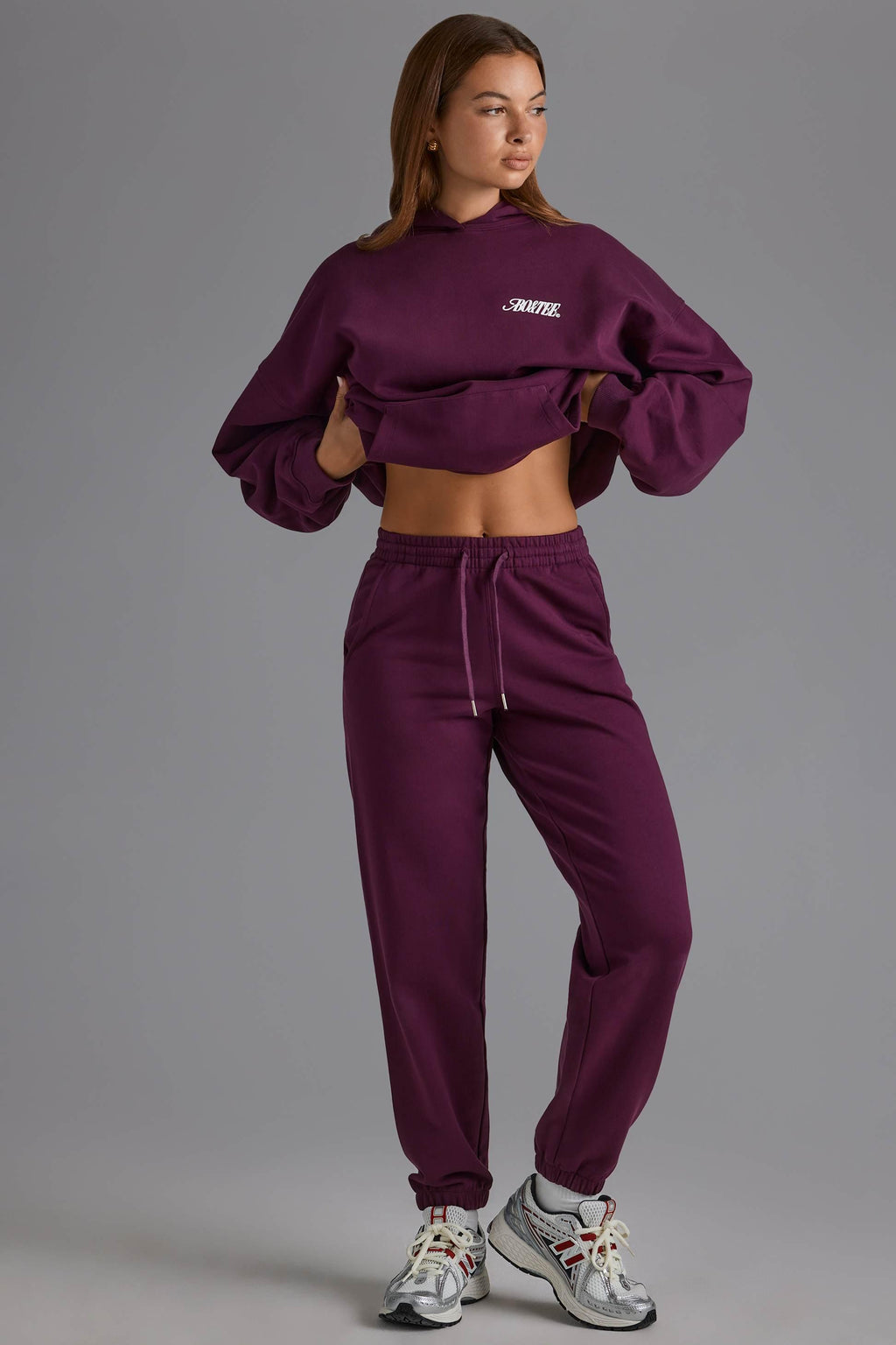 เสื้อแจ็คเกอร์ซี่ผ้าฝ้ายนุ่ม ผ่อนคลาย Mid-rise Joggers