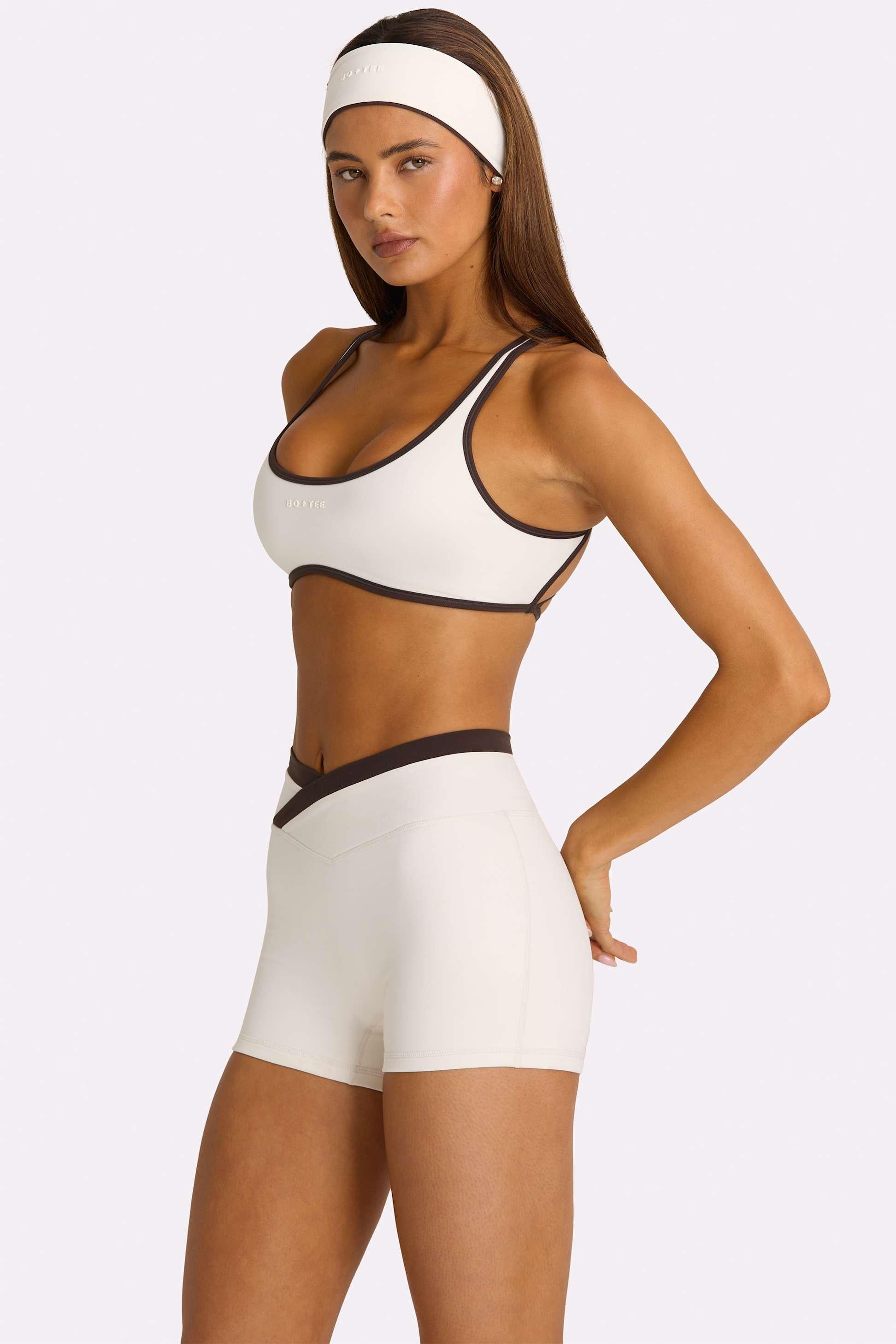 Soft Active Wrap Waist Shorts In Coconut